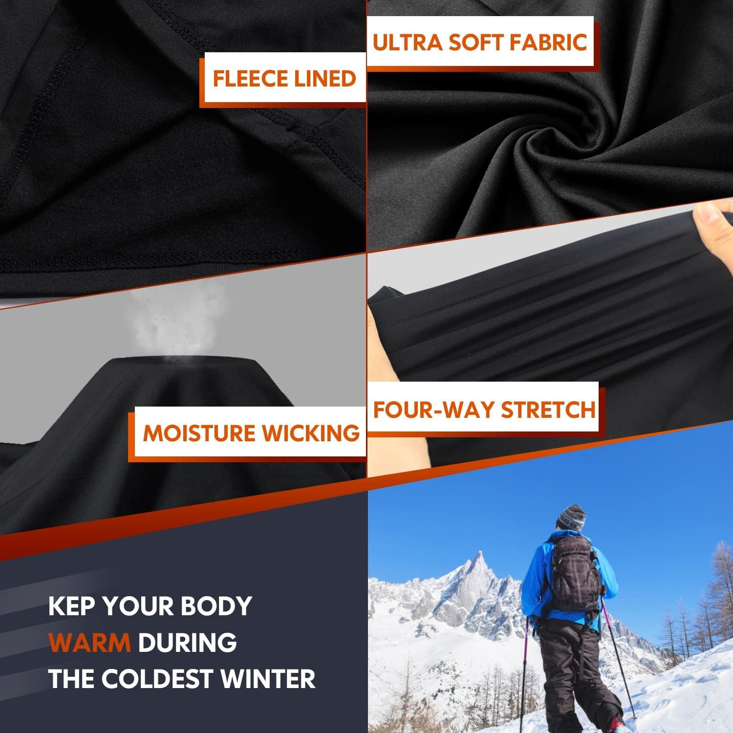 LI FITNESS Ski Thermal Underwear Set for Men image number 6