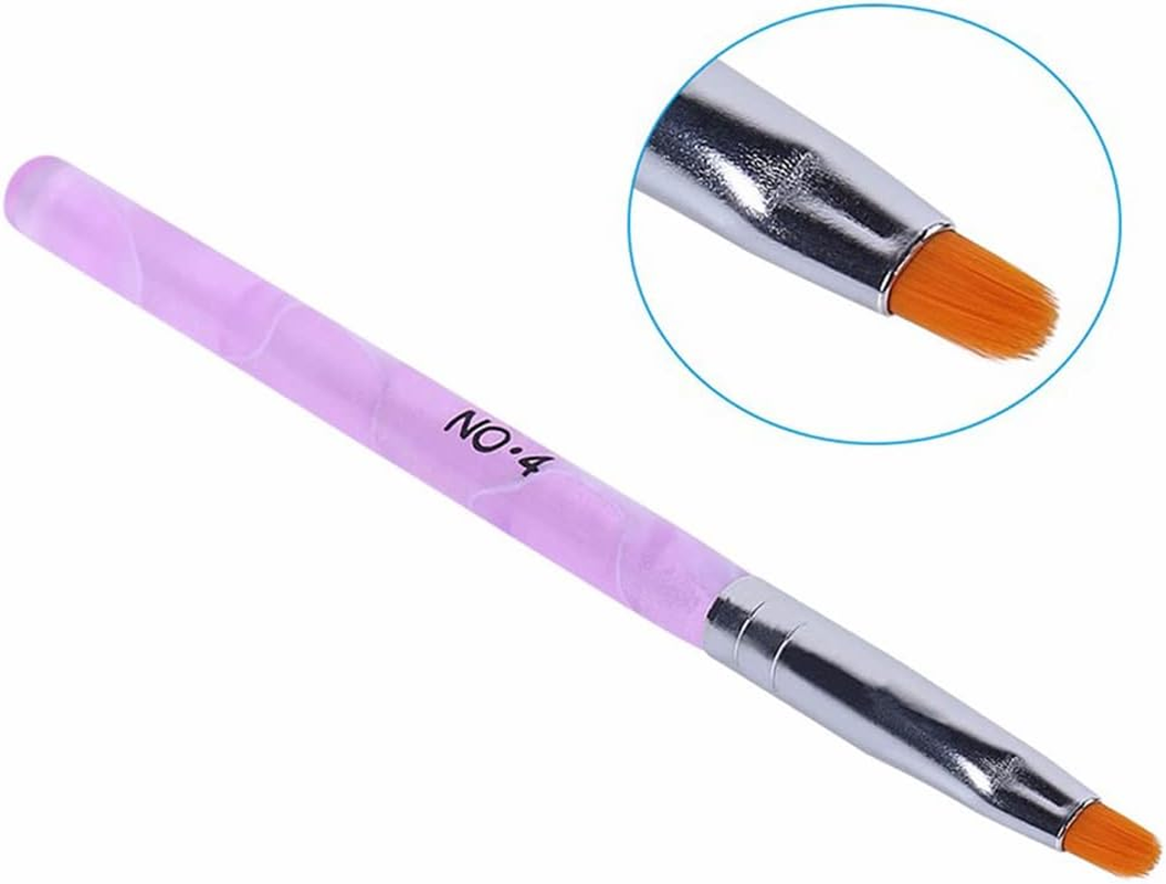 7Pcs round Head UV Gel Nail Acrylic Brush Hair Good for Starter Pen Size No.2-14 image number 5