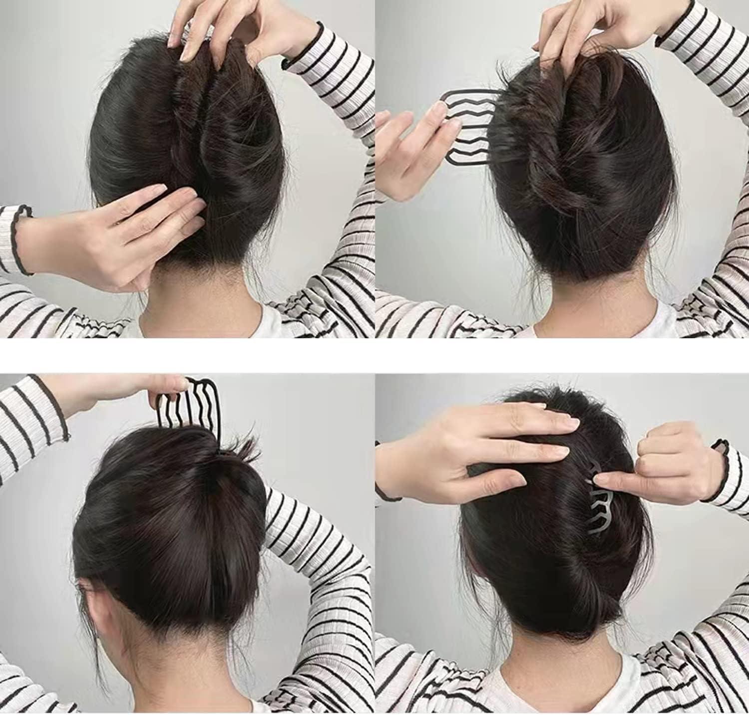 WEIPUER Pack of 4 Hair Fork Clip Vintage Hair Side Combs U Shape Teeth Alloy Colour Hairpin Stick Women Hair Styling Tool Accessories image number 2