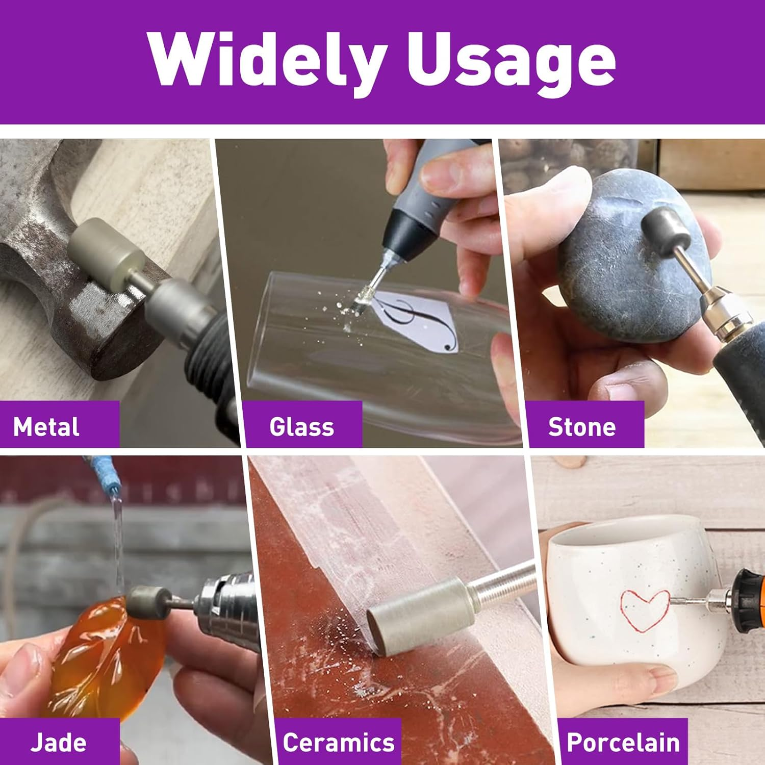 Pack of 12 Diamond Burrs, Diamond Grinding Points, Grain 116, Stone Milling Cutter, Diamond Cutter with 3 Mm Shaft, Fit for Stone, Glass, Ceramic Carving, Grinding, Polishing, Engraving image number 6