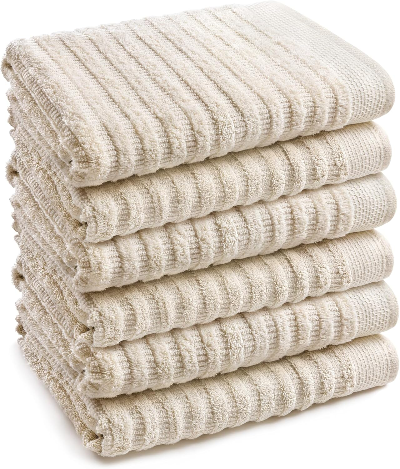 Softerry Pure Organic Cotton Bath Towel Set - 100% Soft Cotton - Extra Absorbent and Durable - 500 GSM Quick Dry - Luxury Hotel & Spa Quality - Fade Resistant - Eco Friendly (Natural, Set of 8) image number 1