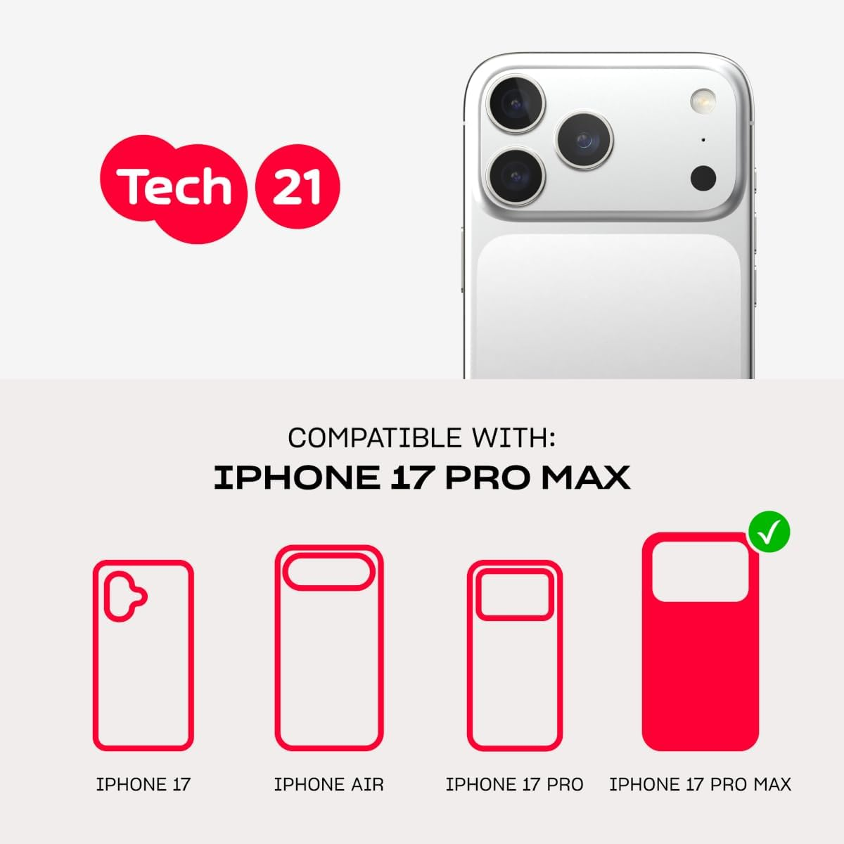 Tech21 Evolite Case for Iphone 17 Pro Max &ndash; Clear | Slim Protective Case | Impact Protection | Wireless Charging Compatible image number 6