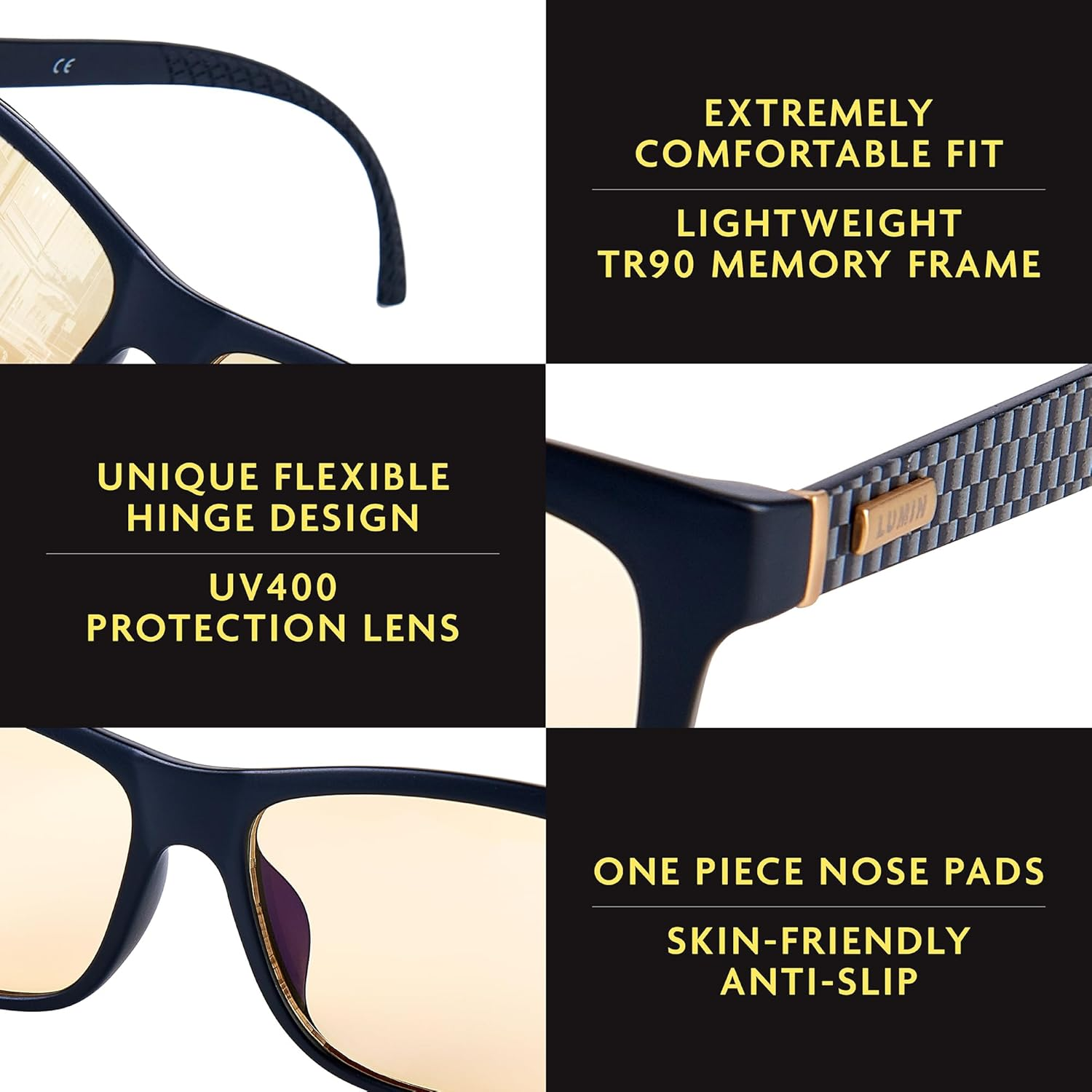 Illumin Night Driving Glasses - All-Weather Glasses for Improved Road Safety, Advanced High Optical Quality Lenses image number 4