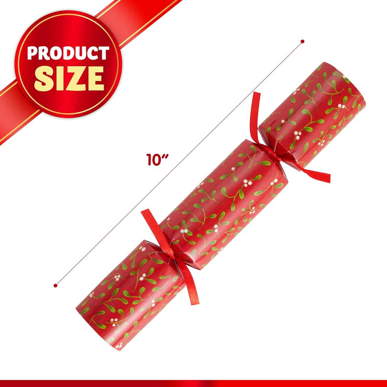 JOYIN 10 Pack 10&rdquo; Christmas Party Favor Non-Snap with Classic Design, with Party Hat, Joke & Little Gift Inside, for Xmas Gift, Christmas Seasonal Holiday Dinner Traditions image number 6