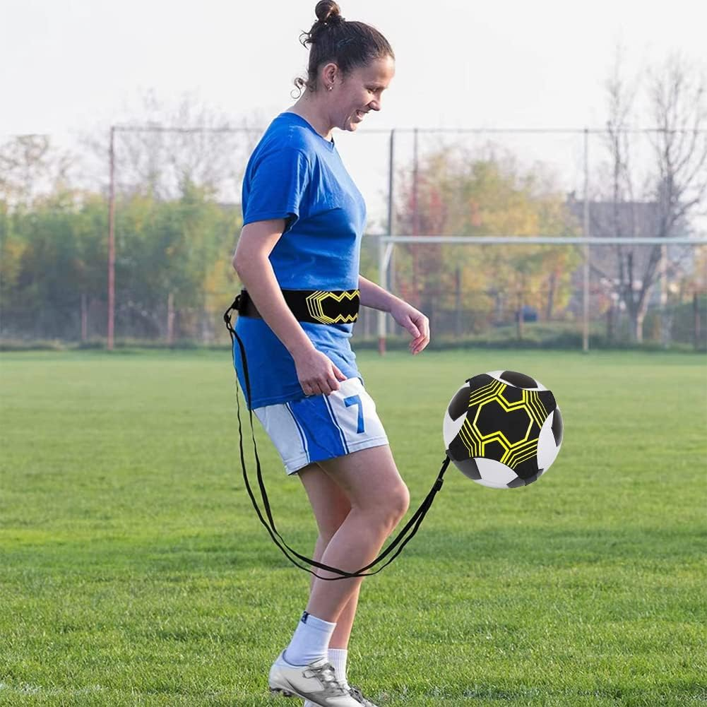 Soccer Training Belt,Kiwinvou Solo Soccer Volleyball Rugby Training Equipment,Adjustable Soccer Trainer Kicking Belt for Kids Adults Beginner image number 1