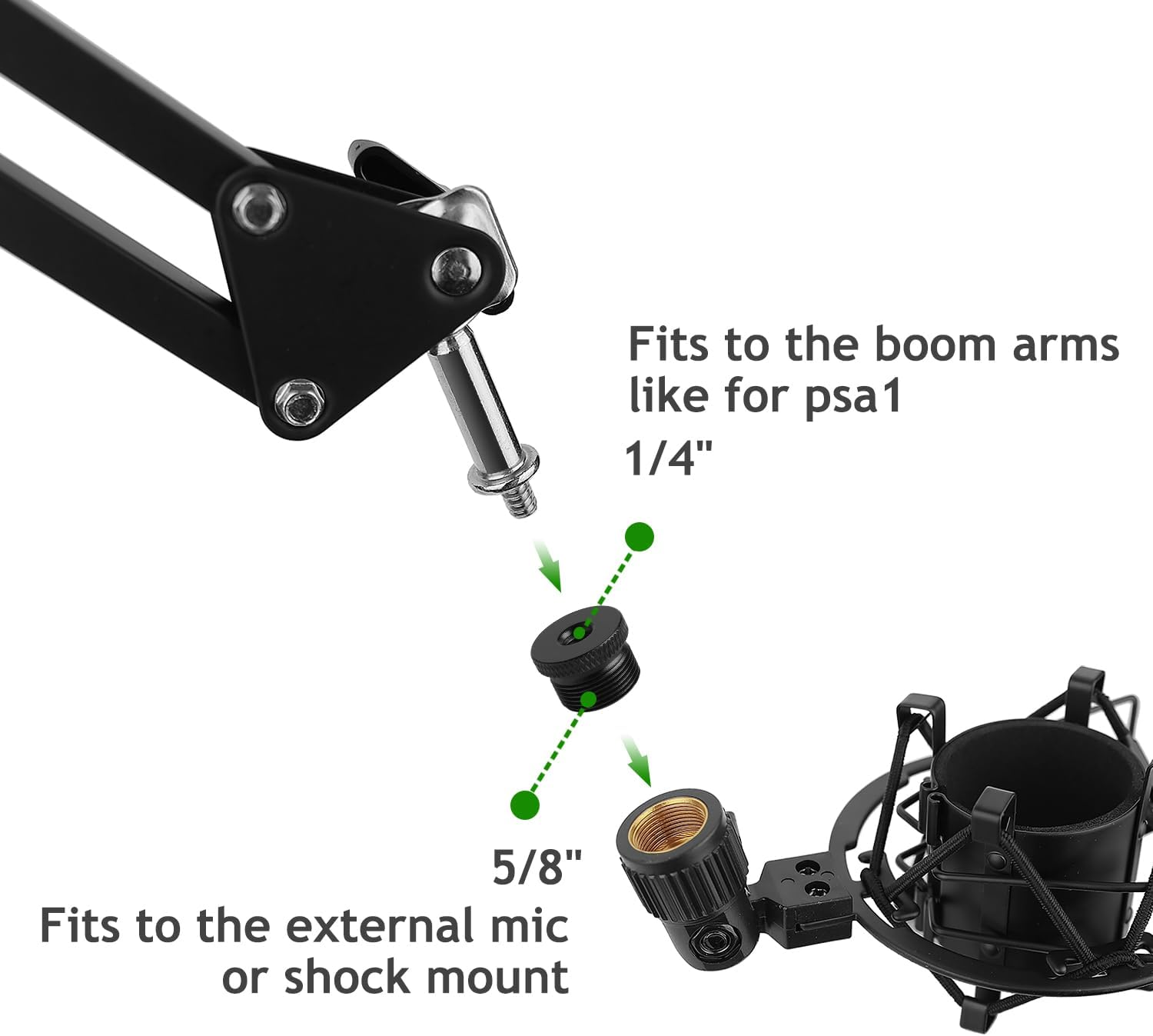 4 Pack Mic Stand Adapter 1/4 Female to 5/8 Male Screw Adapter Thread Tripod Screw Adapter for Microphone Stand Mount to Camera Tripod image number 5