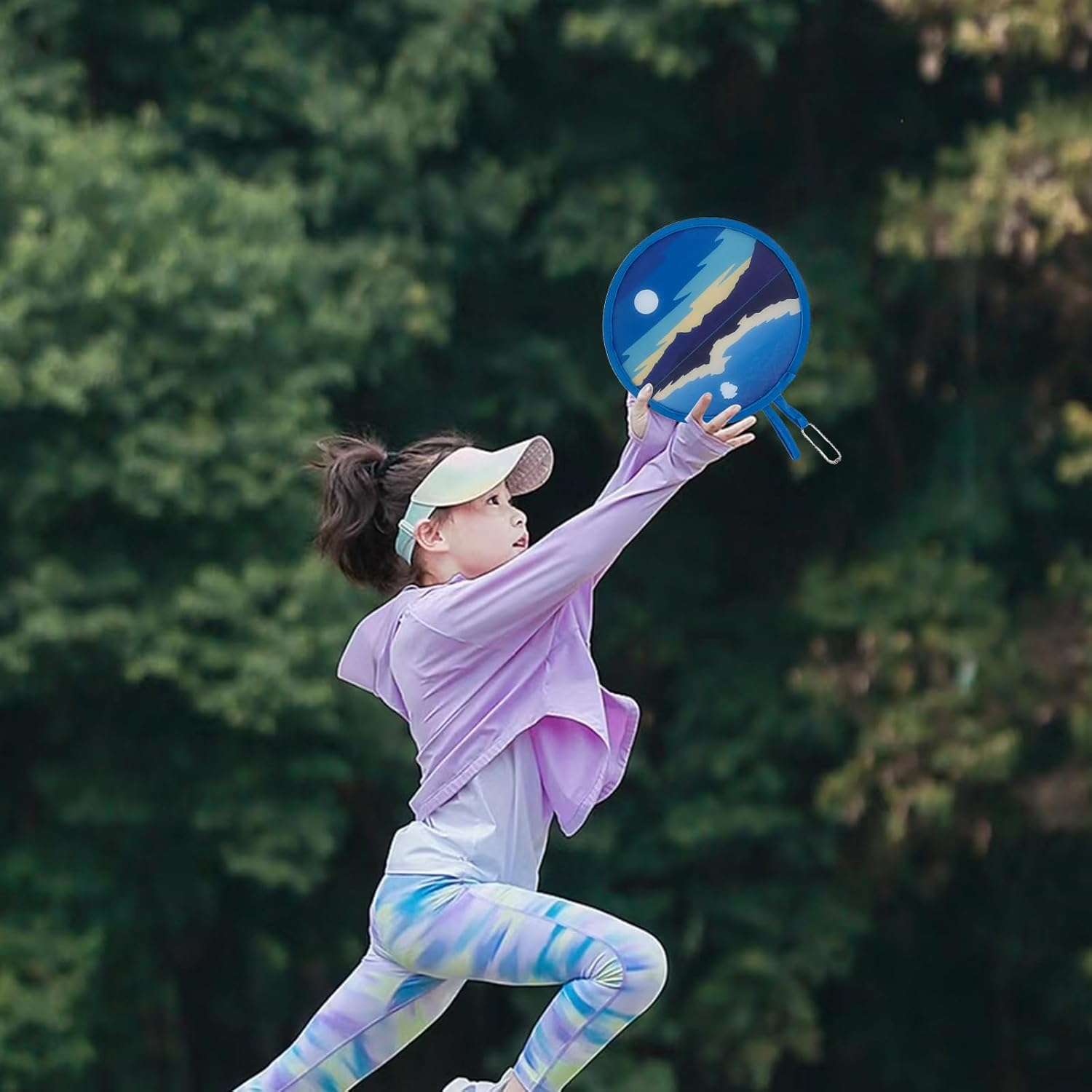 4 Pcs round Foldable Hand Fan Landscape Japanese Foldable Fan Style Handheld Foldable Compact Cooling Fans,Round Folding Fan for Outdoor Games,Xmas Decoration,Festival,Party Favors,Travel,Events image number 4