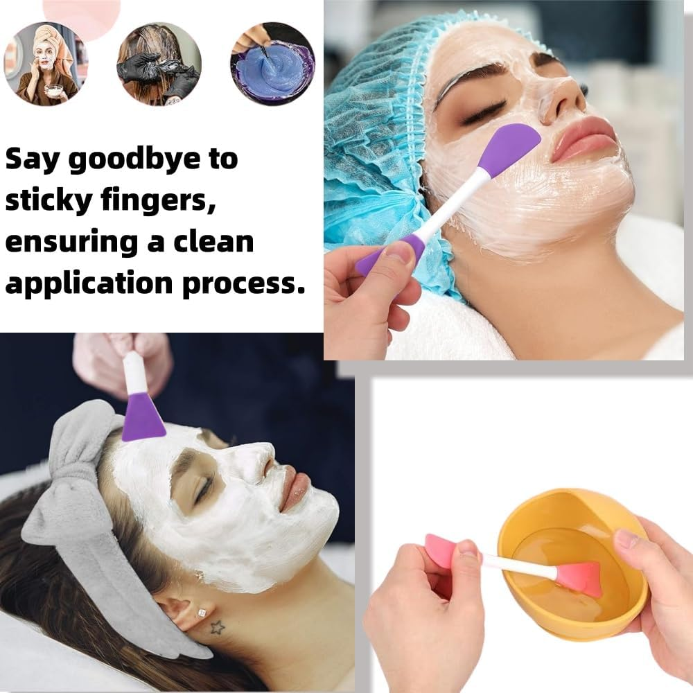 4Pcs Silicone Soft Face Mask Applicator, Dual-Head Mask Brushes, Face Mask Brush, Soft Facial Mask Spatula, Beauty Brush Tool for Applying Mud Mask, Lotion Skincare, BB CC Cream, DIY, Body Lotion image number 2