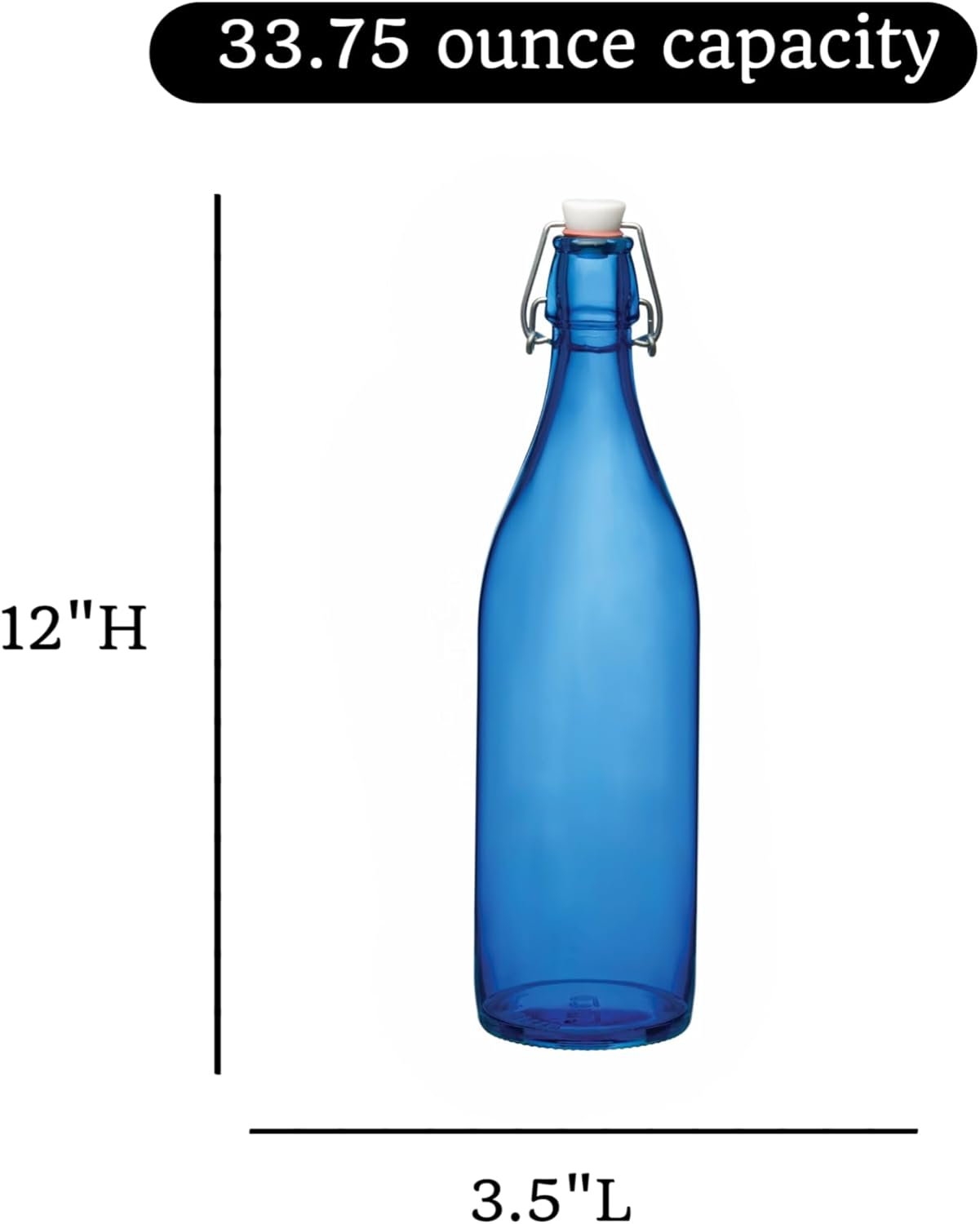 Bormioli Rocco Giara Bottle, 33.75-Ounce, Blue image number 4