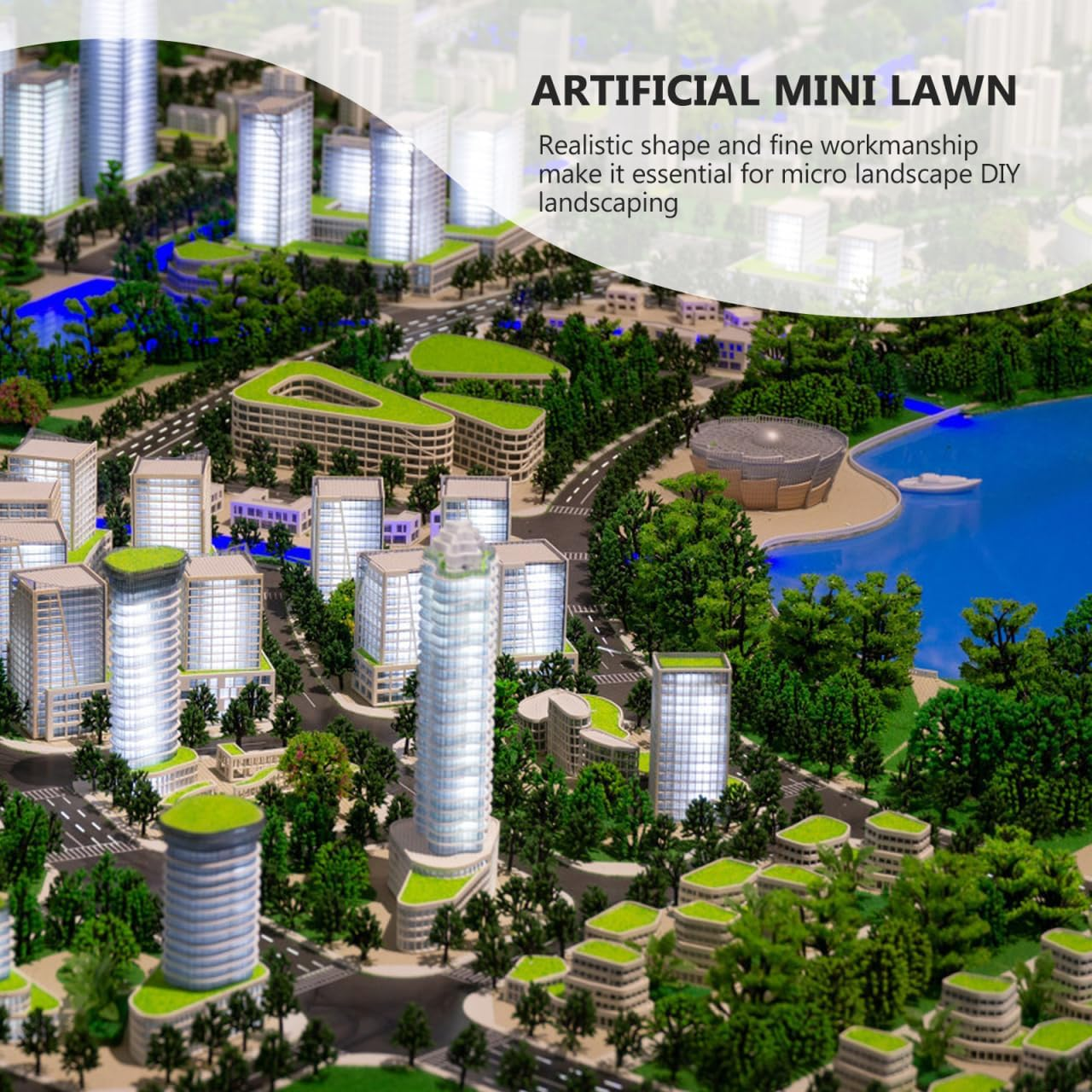 BESPORTBLE Static Grass Tuft Model, Artificial Grass Tufts Model Kit Resin Static Scenery Model Miniature Artificial Grass for Sand Table Railway Train Landscape, 3.5Inch image number 5