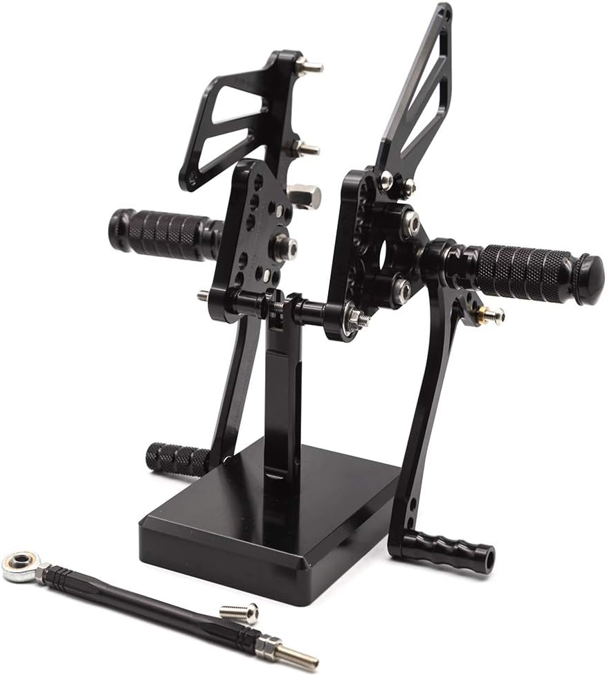 FXCNC CNC K5 K6 Billet Adjustable Motorcycle Rearset Foot Pegs Rear Set Footrests Compatible with GSXR1000 GSX-R1000 2005 2006