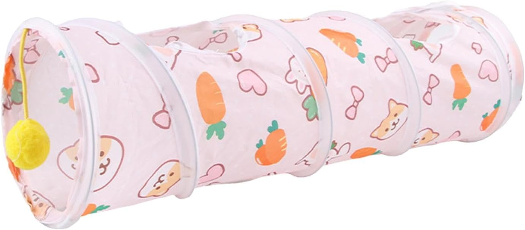 Small Animal Tunnel,Small Pet Exercise Tubes | Foldable Tunnels Cartoon Bunny Hiding Tube Activity Toy for Dwarf Rabbits, Hamster, Kitten