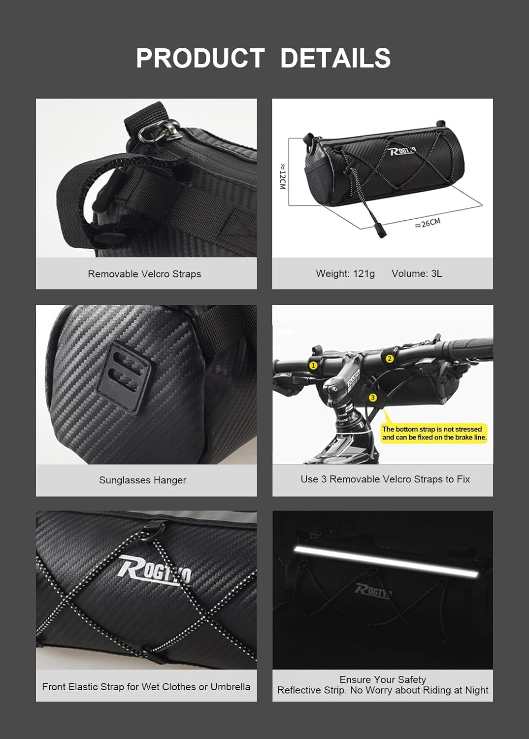 Multifunctional Waterproof Satchel, Bike Handlebar Bag, Bicycle Front Bag Shoulder Bag, Professional Cycling Accessories Outdoor Bike Front Bag for Road Mountain Bike Cycling Travel image number 2