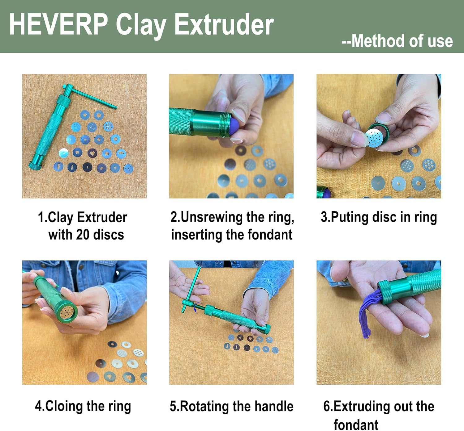 Stainless Steel Clay Extruders Sugar Paste Extruder Cake Fondant Decorating Tool Set (Black) image number 1