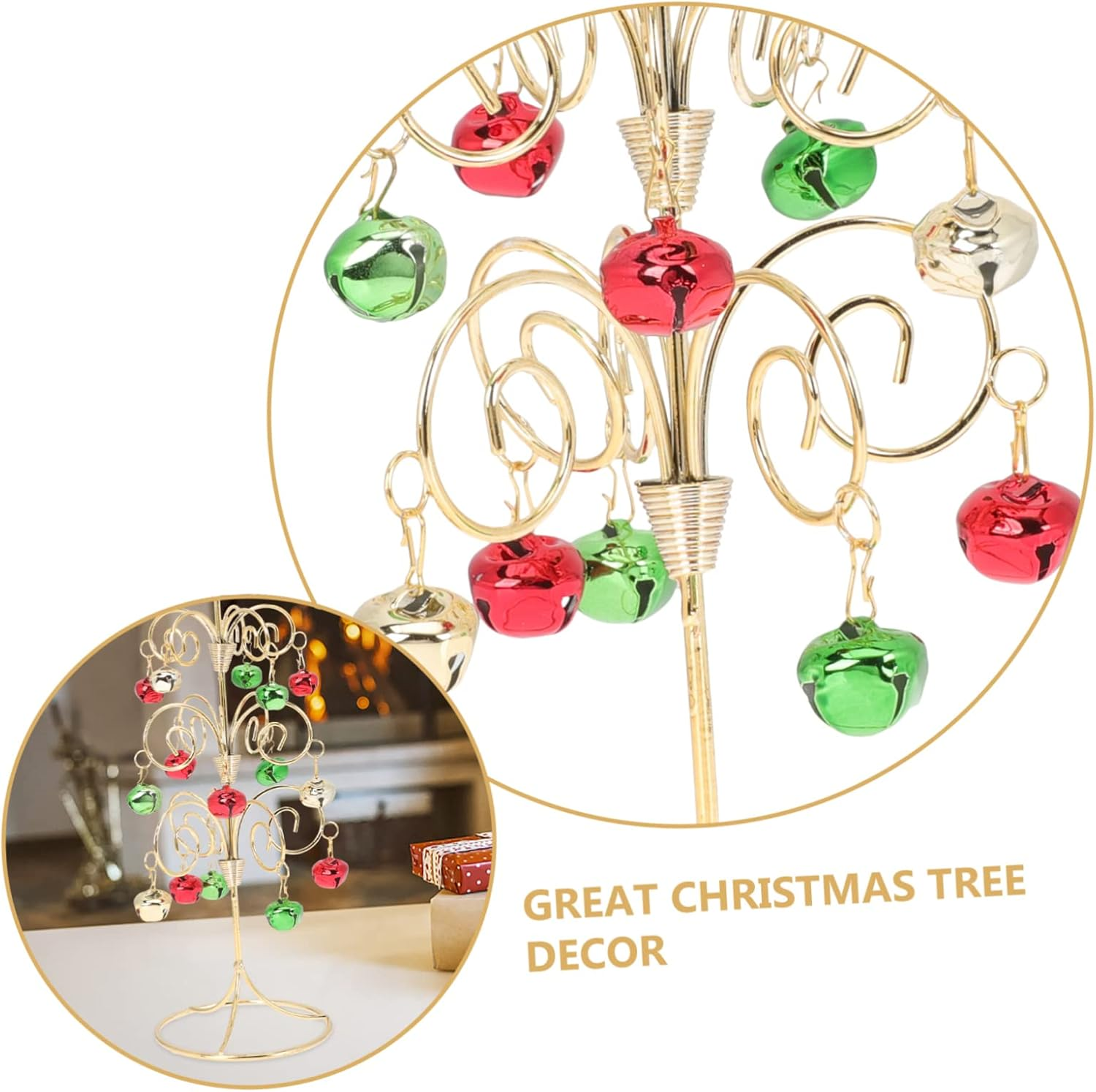 Wrought Iron Miniature Christmas Tree 28Cm Small Desktop Xmas Table Decoration Red Green Gold for Home Holiday Party Supplies image number 6