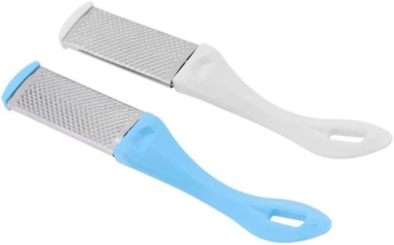 Beatifufu Metal Foot Scraper Blade Double-Sided Foot Heel Paddle for Pedicure Maintenance Random Color