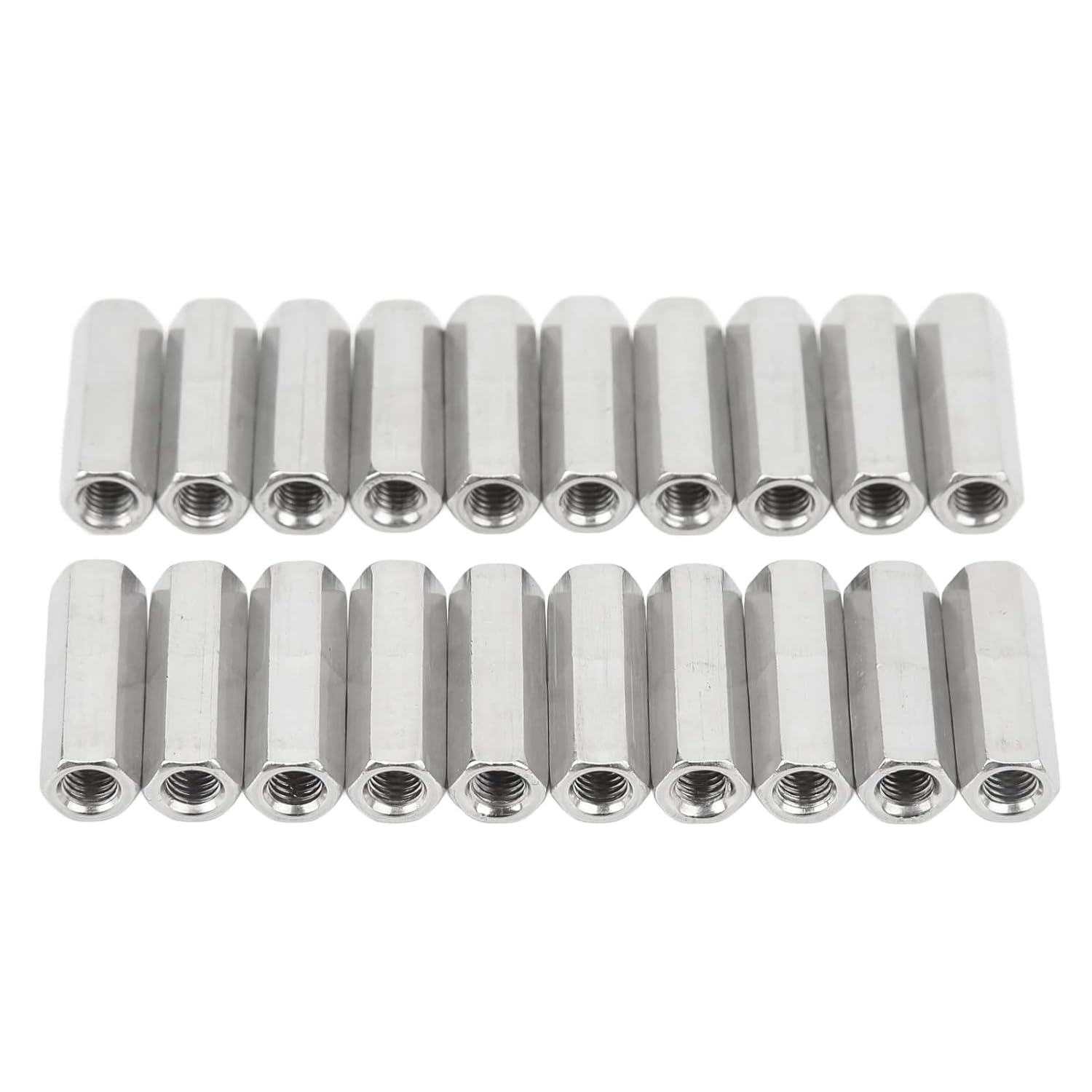 Threaded Rod Connector, 25Mm Length, 20Pcs 304 Stainless Steel M5X0.8 Hex Coupling Nut Corrosion for Replacement image number 1