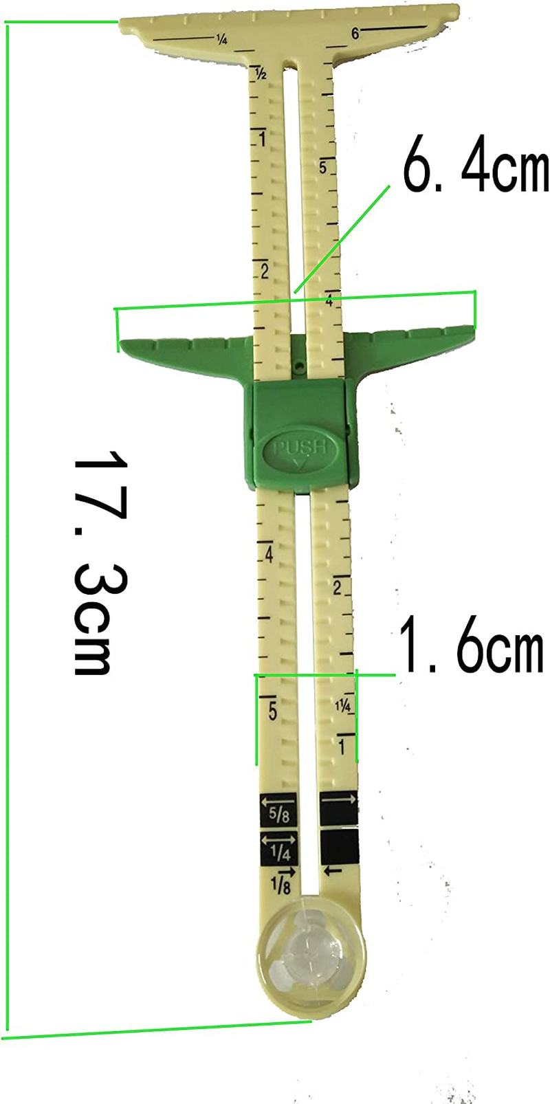HONEYSEW 5-In-1 Sliding Gauge Measuring Sewing Ruler Tool with Free 1Pc Measuring Gauge