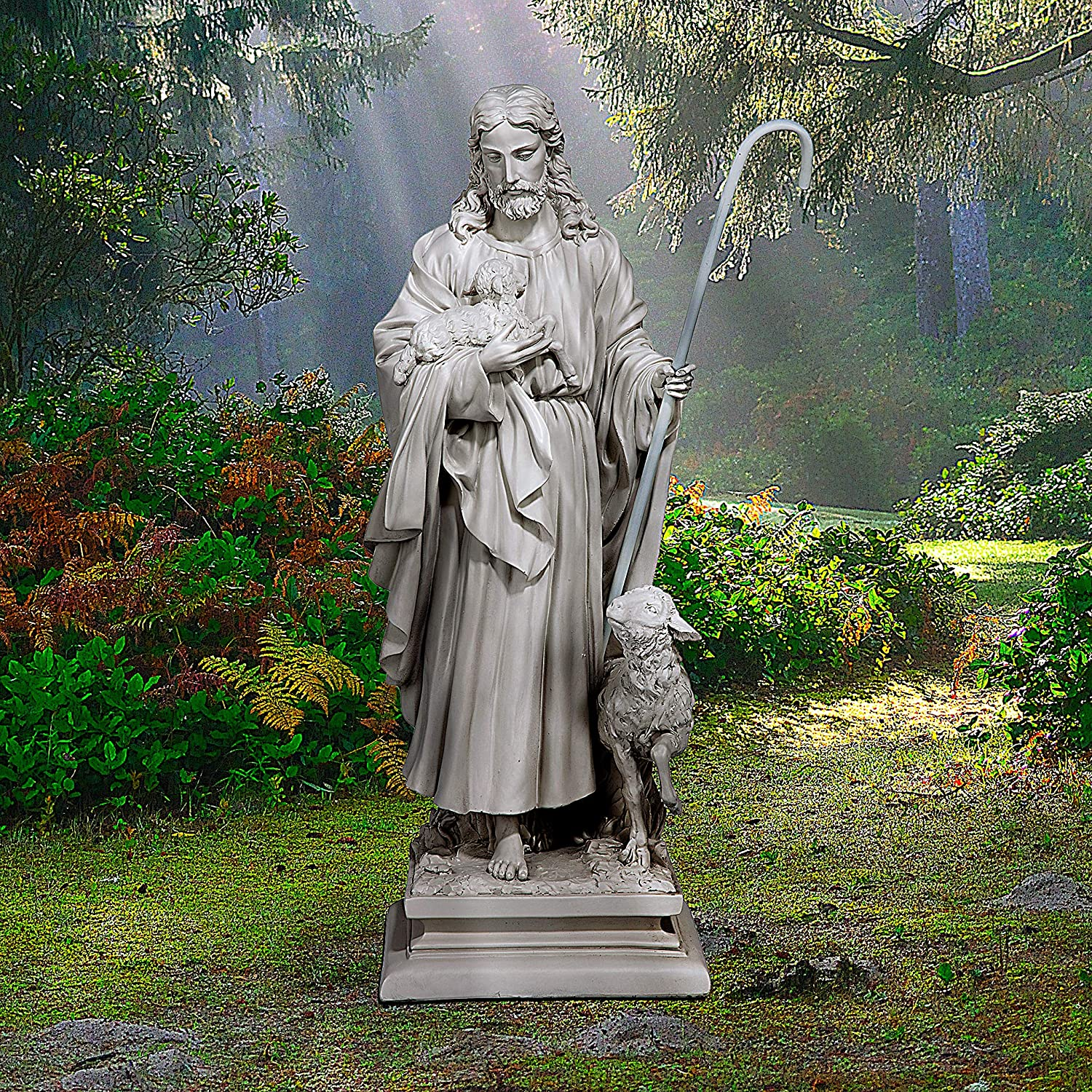 Jesus the Good Shepherd Garden Statue Size: Large