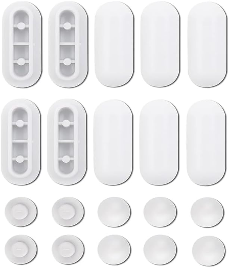 Universal Toilet Seat Bumpers Set - Anti-Noise Cushions and Buffers for Toilet Lid - 20Pcs White Pads
