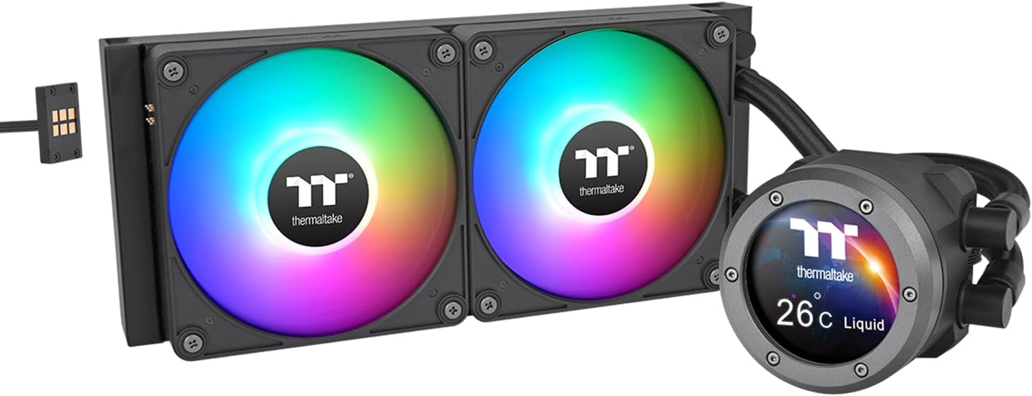 Thermaltake TH240 V2 Ultra EX ARGB Magnetic Connect with 2.1" LCD Display AIO Liquid CPU Cooler, CL-W414-PL12SW-A image number 4