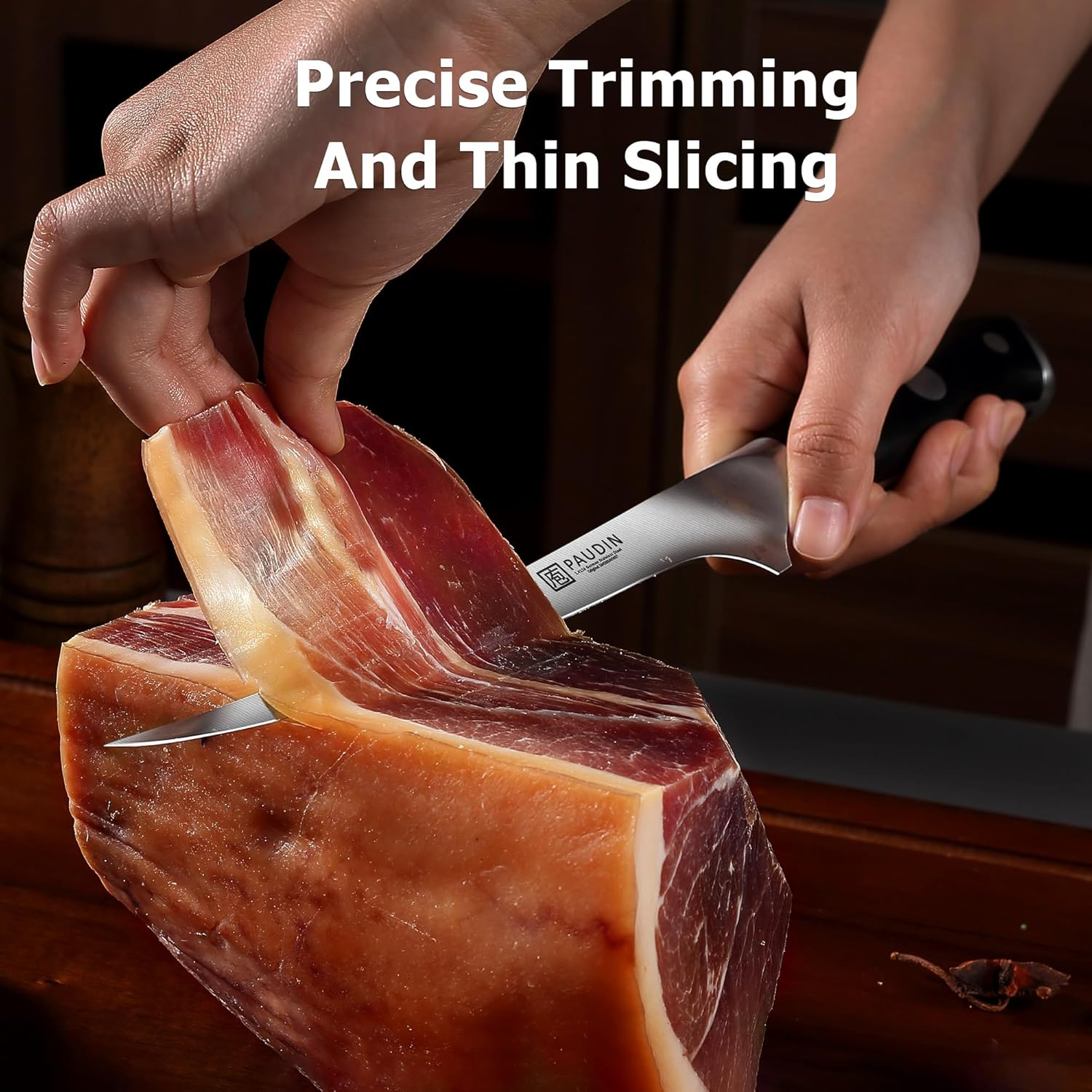 PAUDIN Filleting Knife,High Carbon German Steel Heavy Duty Chinese Chef Knife with G10 Handle, Full Tang Butcher Knife image number 6