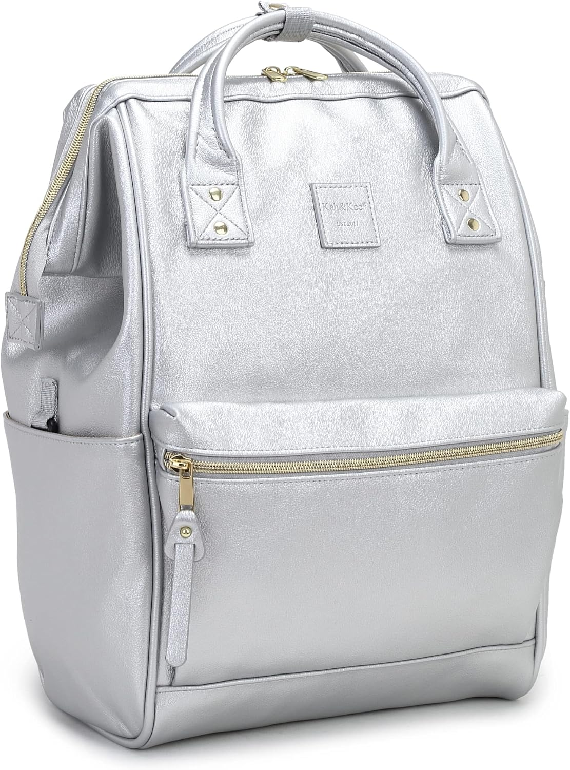 Kah&Kee Leather Backpack Diaper Bag Laptop Travel Doctor Teacher Bag for Women Man - Green Ii image number 6