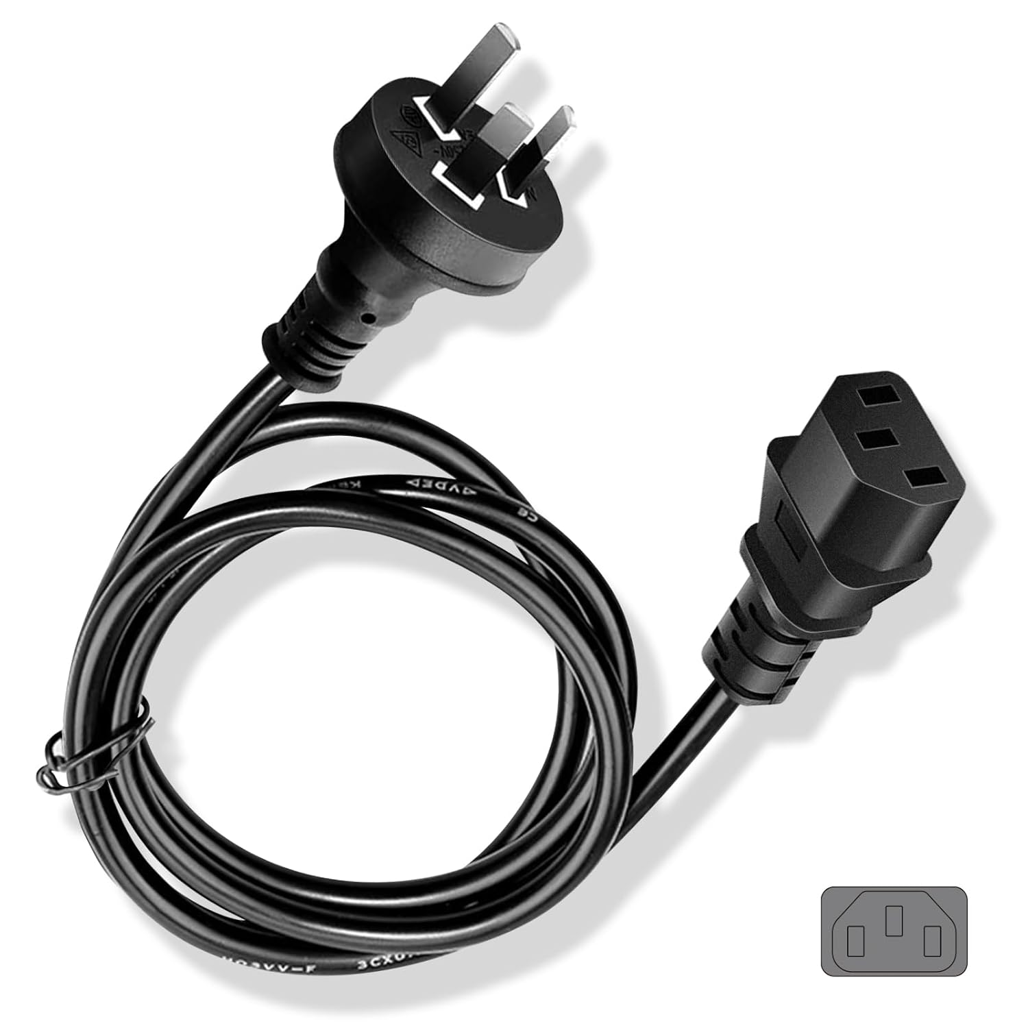 3M/10Ft 3 Prong Universal Treadmills AC Power Cord, Fit for PC Computer,Tv,Printer,Scanner,Samsung,Philips,Lg,Asus,Acer,Dell,Laptop,Monitor and More LCD LED Plasma TV Power Charging Cable Replacement image number 2