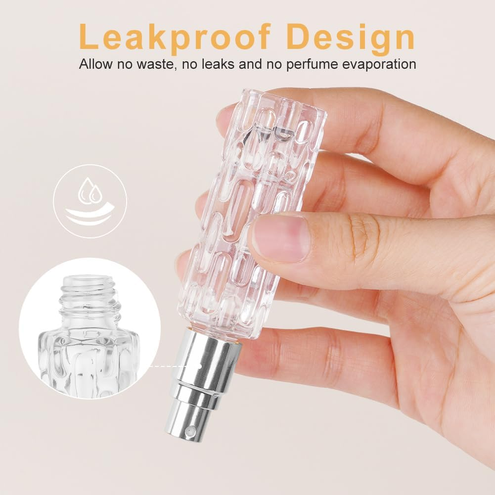 LOPHE Refillable Perfume Atomiser, 4 X 10 Ml, Travel Perfume Atomiser, Mini Perfume for on the Go, Bottler Perfume Bottle, Empty Gifts for Men and Women, Silver image number 2