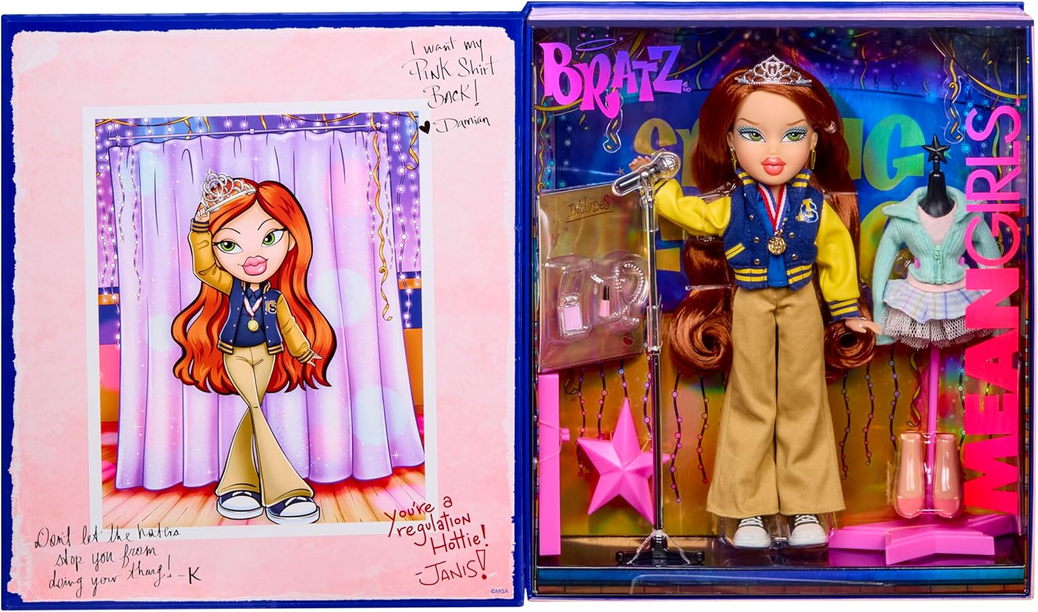 Bratz X Mean Girls Spring Fling Doll Cady &ndash; Collectable Fashion Doll with 2 Outfits, Letterman Jacket, and Movie-Inspired Accessories image number 1