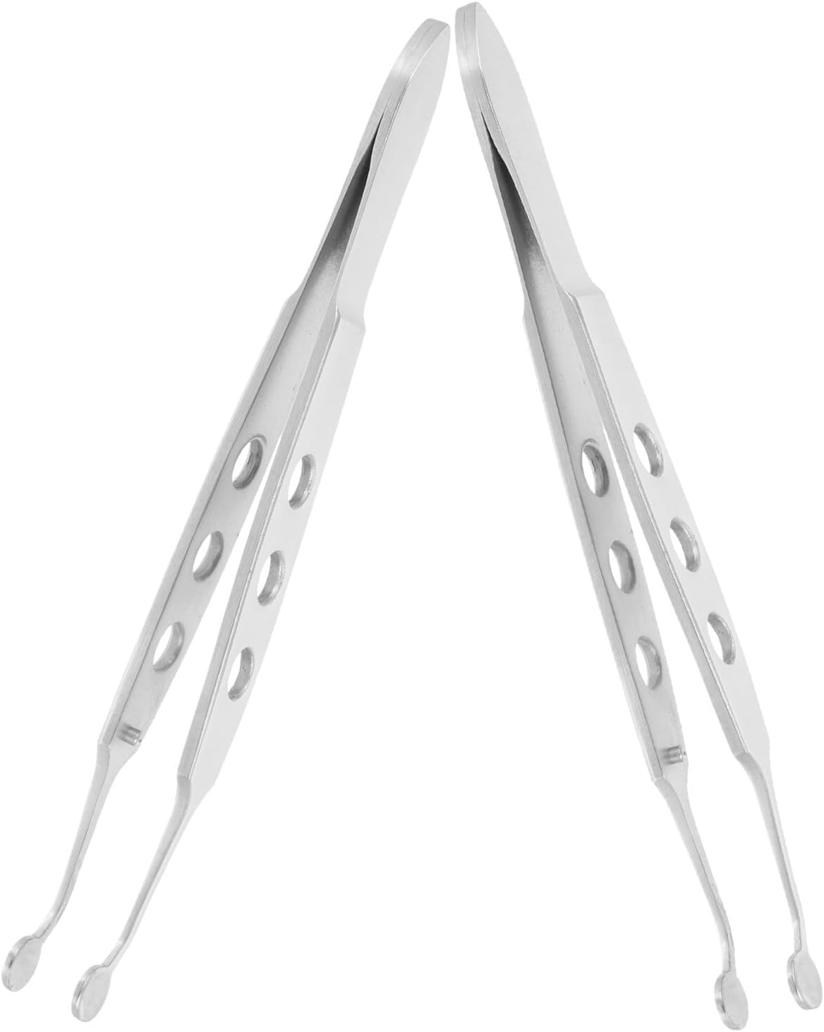 Beavorty 2Pcs Meibomian Gland Massage Forceps round Tip Stainless Steel Eyelid Care Tools for Dry Eyes Home Use image number 6