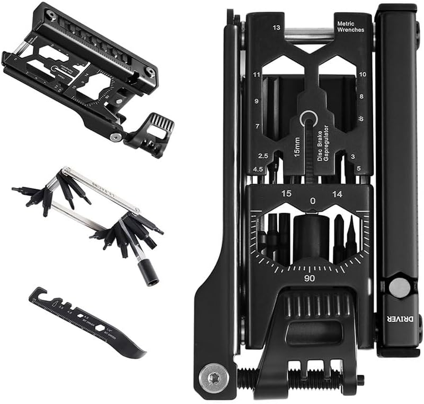 38-In-1 Bike Multi Tool Kit &ndash; Portable Bicycle Repair Set with Chain Tool, Crank Puller, Hex Wrenches, Spoke Wrench and Tire Levers &ndash; Compact Cycling Maintenance Kit image number 4