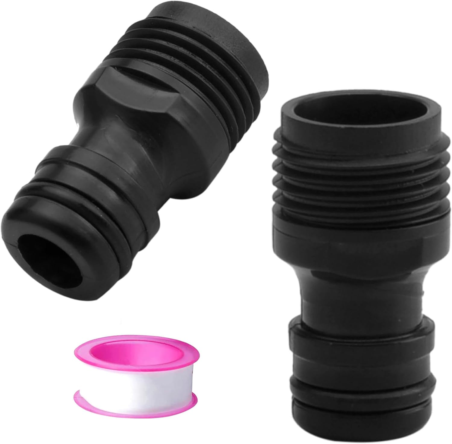 2 Pack 3/4 Inch Male Hose Tap Connector, Garden Tap Connector, 3/4" BSP Male Watering Fittings for Threaded Faucet Adapter (Set of 3)