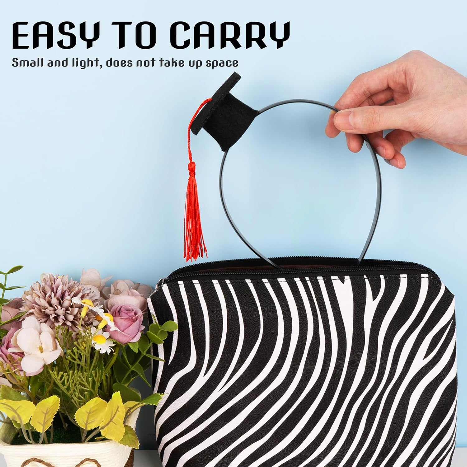 Hannafires Mini Graduation Cap Headband &ndash; Toddler & Preschooler Graduation Party Accessory, Cute Cap for Photos, Kindergarten Graduation Costume Prop, Graduation Cap Bottle Toppers with Tassels image number 4