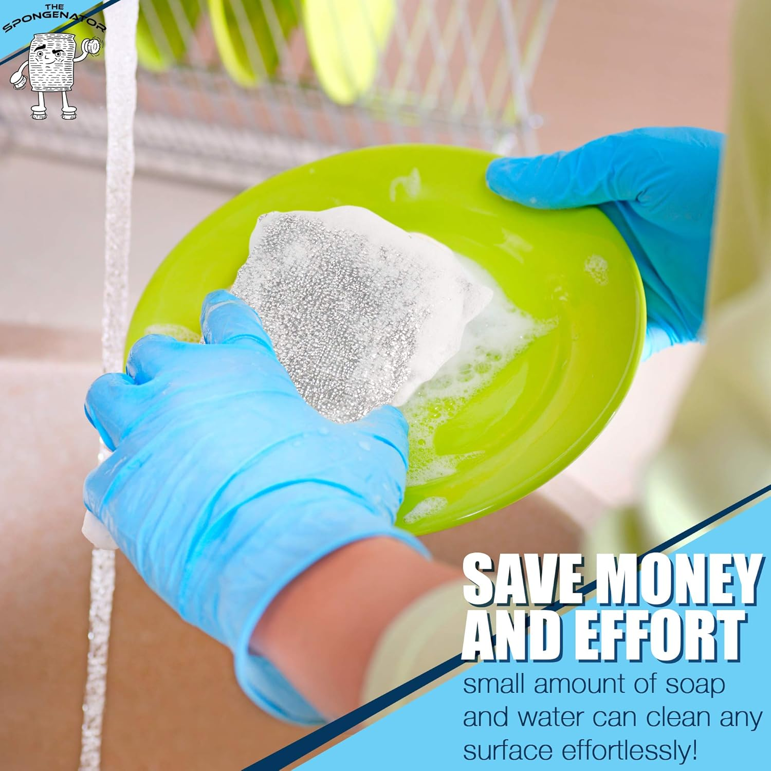 Kitchen Scrubbing Sponges - Heavy Duty Non-Scratch Scrubbing Cleaner Sponges in 1 Color - Multi-Surface Non-Metal Dish Scouring Scrubbers for Fast Cleaning (12) image number 6