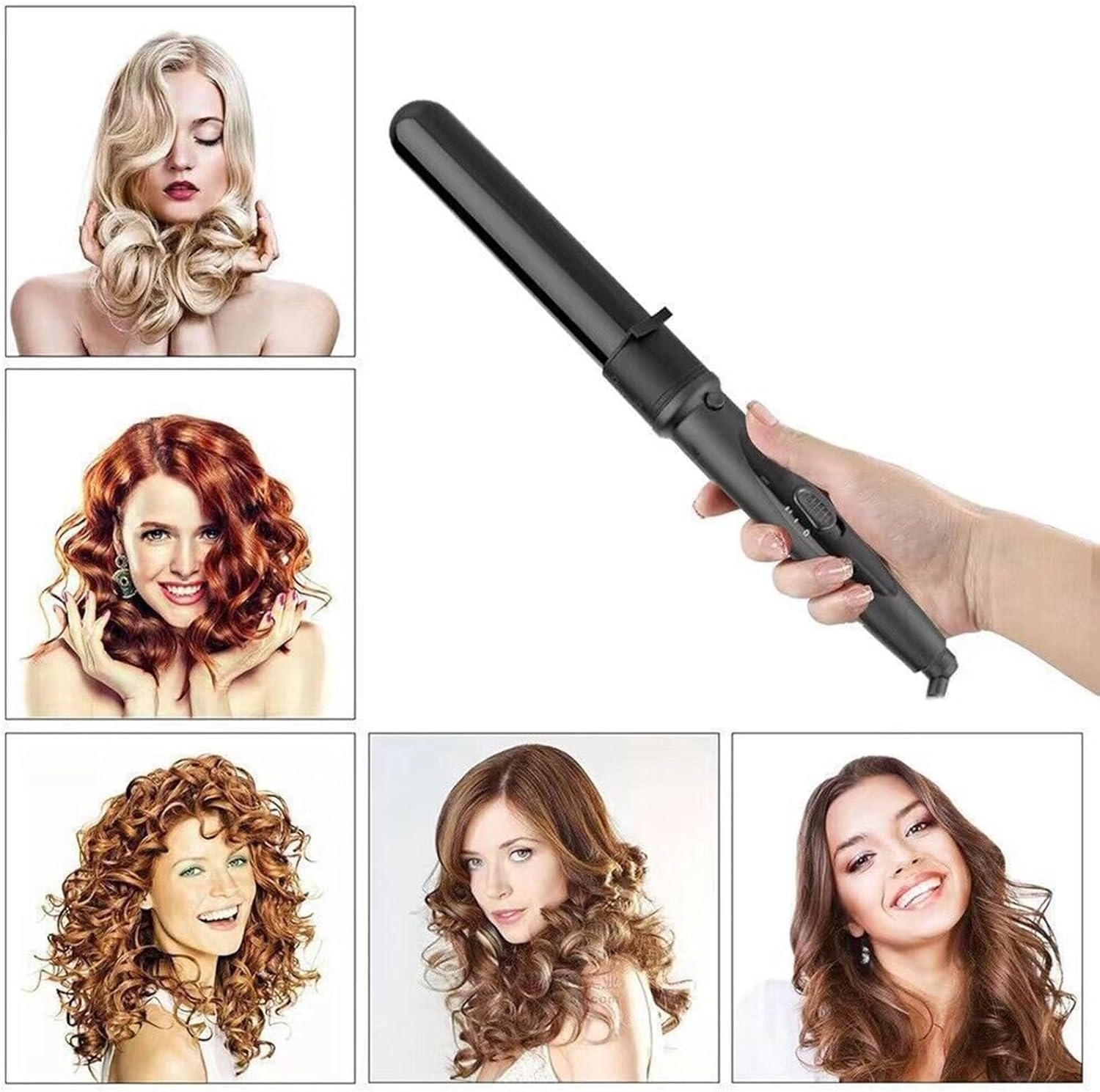 6 in 1 Interchangeable Ceramic Hair Curler Set for All Hair with Heat Protective Glove and Hair Clips, Professional Curling Wand Setwith 6 Interchangeable Barrel image number 6