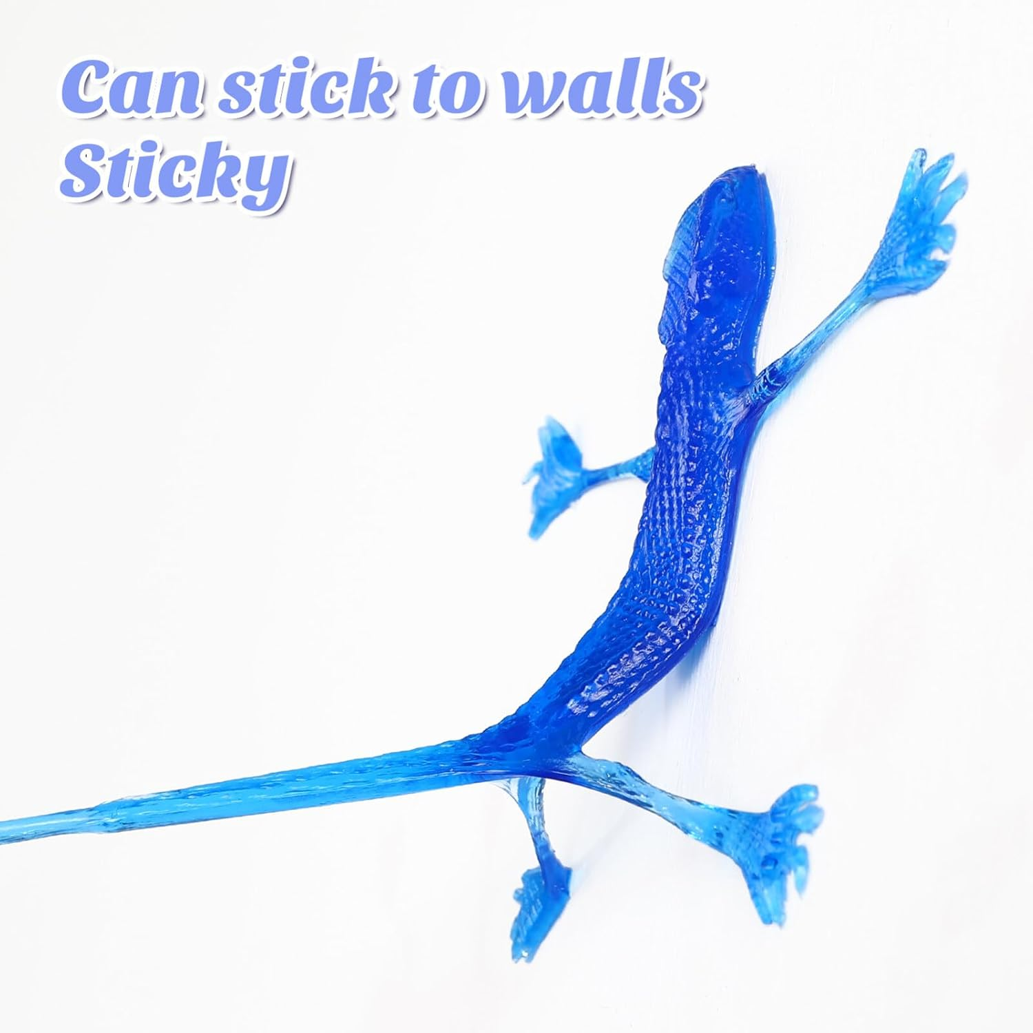 NUOBESTY Stretchy Lizard Toy: 24Pcs Sticky Lizard Rubber Lizard Toys Kids Sticky Gecko Lizard for Party Favors, Halloween, Easter Egg Basket Stuffers image number 2