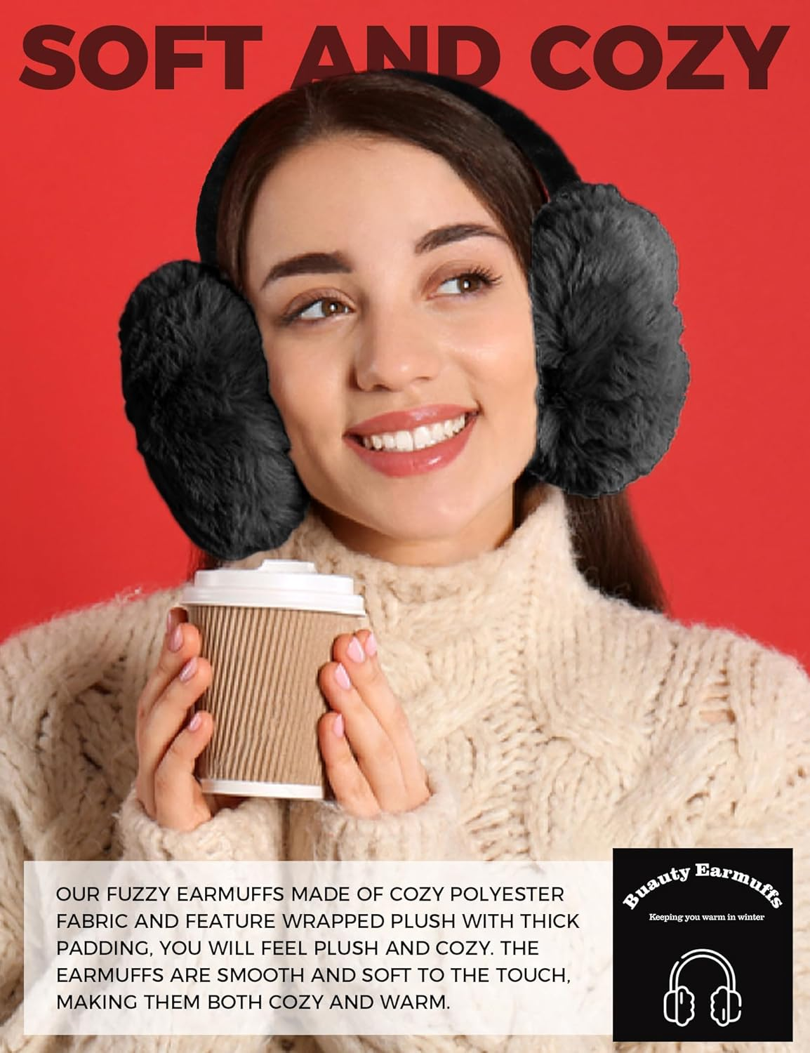 Buauty Ear Muffs Winter Women Men Soft Earmuffs Cute Ear Covers Cold Weather Fluffy Ear Warmers Headband Winter Accessories