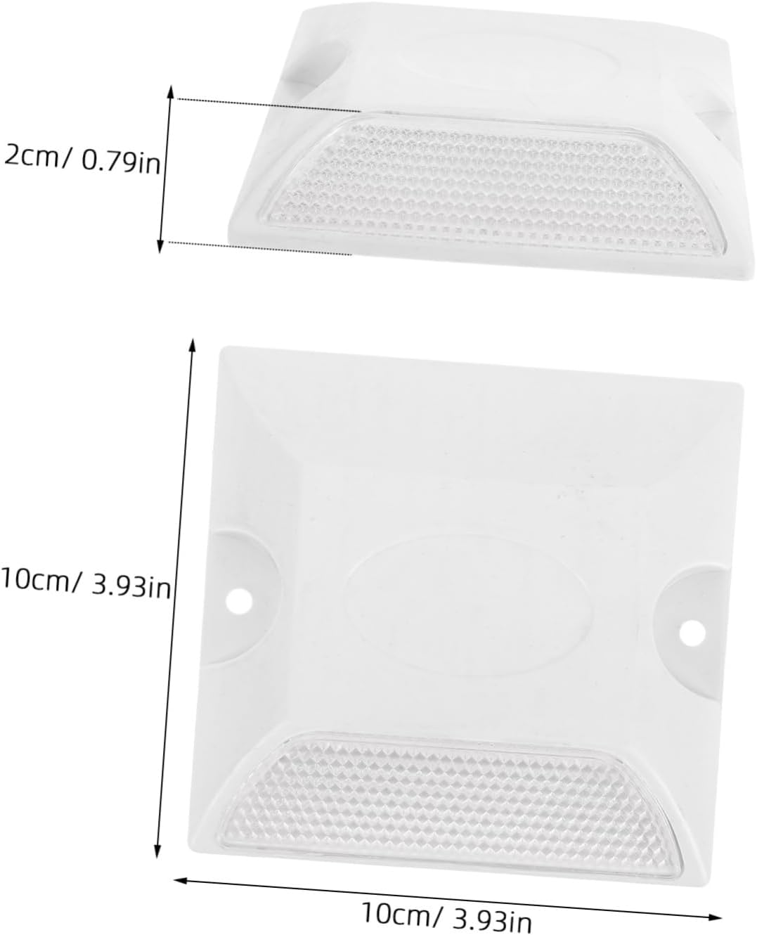 Mikinona 4Pcs Reflective Delineator Plastic Road Markers for Driveway Safety Street Reflectors Driveway Easy to Install Pavement Markers Reflectors for Enhanced Visibility image number 6