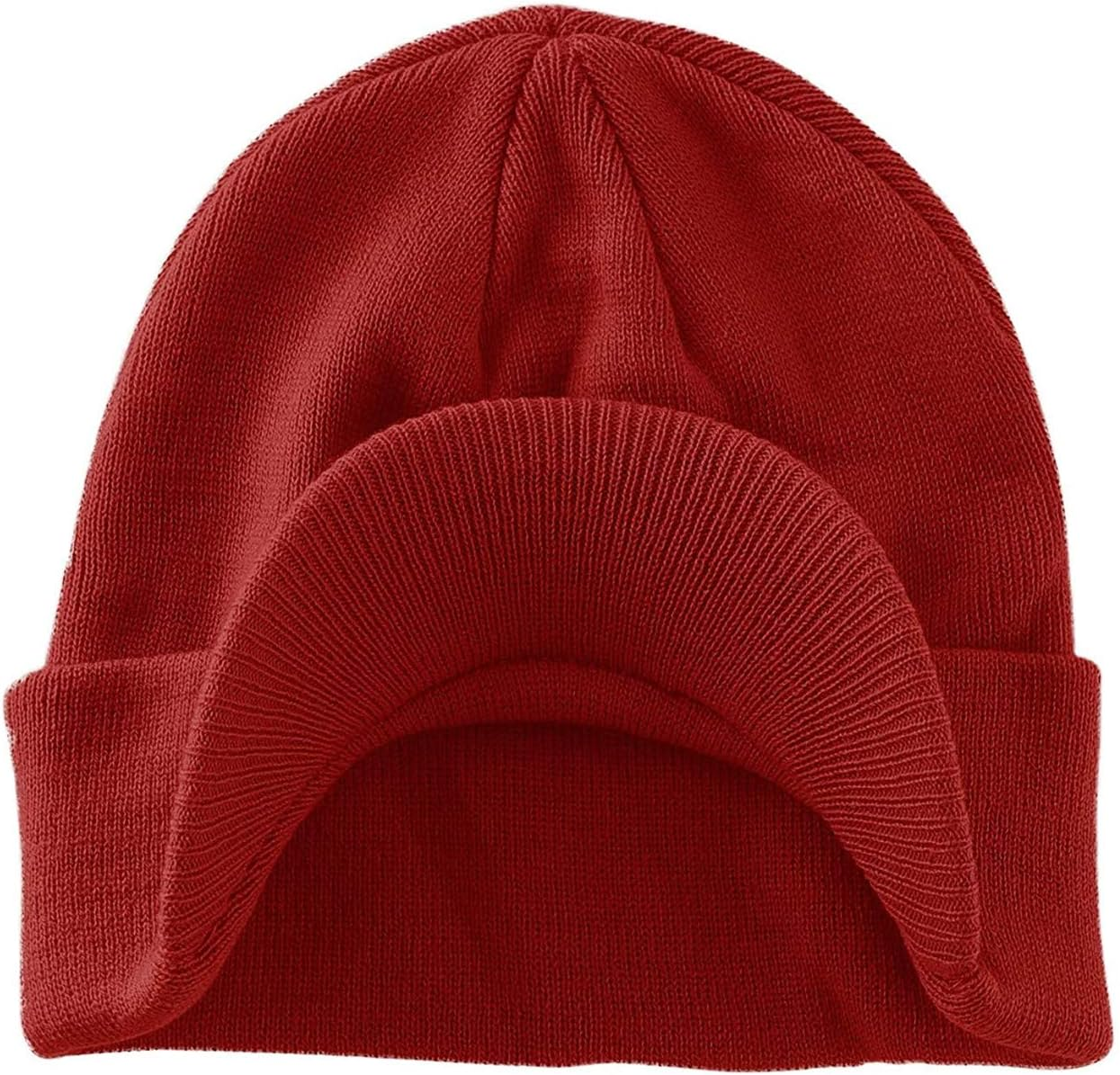 Magracy Unisex Men'S Warm Visor Beanie Outdoor Double Knit Hat with Peak Winter Hat - Amy Green image number 3