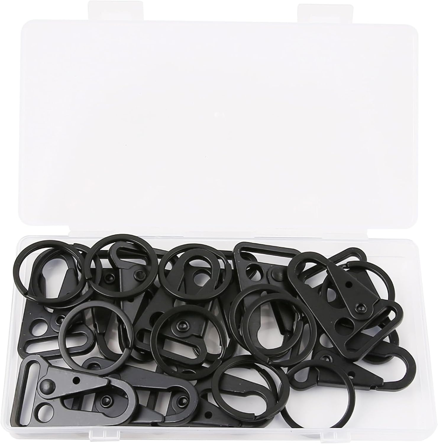 Vagocom 12 Sets Tactical Snap Hooks, 1" Small Keychain Clip with Metal Key Ring for Molle Bags,Paracord Bracelets,Use for Camping,Hiking,Traveling,Outdoor Activity image number 5