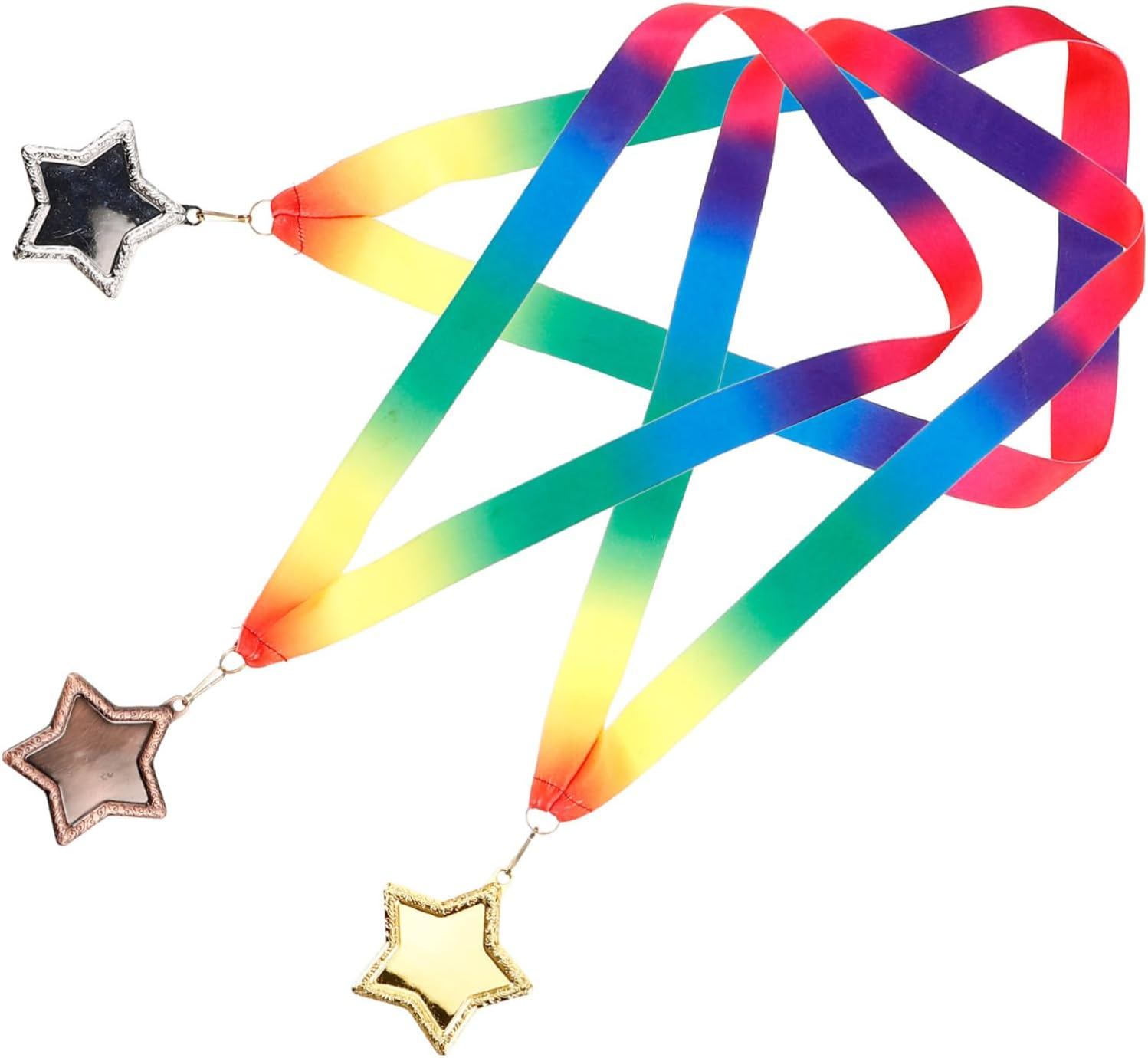 BESPORTBLE 3Pcs Champions Award Medals Kit Gold Silver Bronze Medals Hanging Lanyard for Parties Ceremonies image number 3