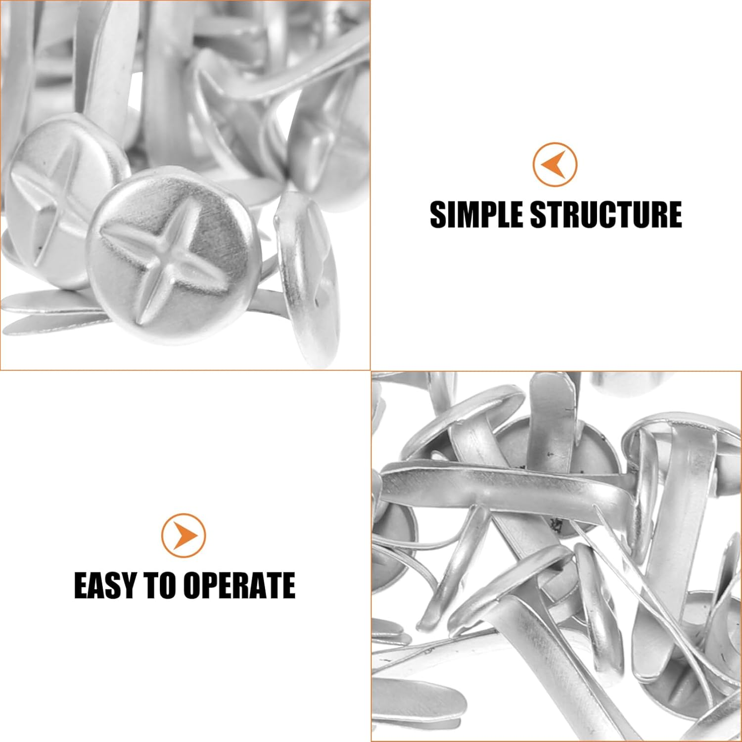 OSALADI 100Pcs Paper Craft Brads Two-Legged Decorative Fasteners for Scrapbooking Projects and Art Crafts Safe Rounded Flat Design for Boys and Girls image number 1