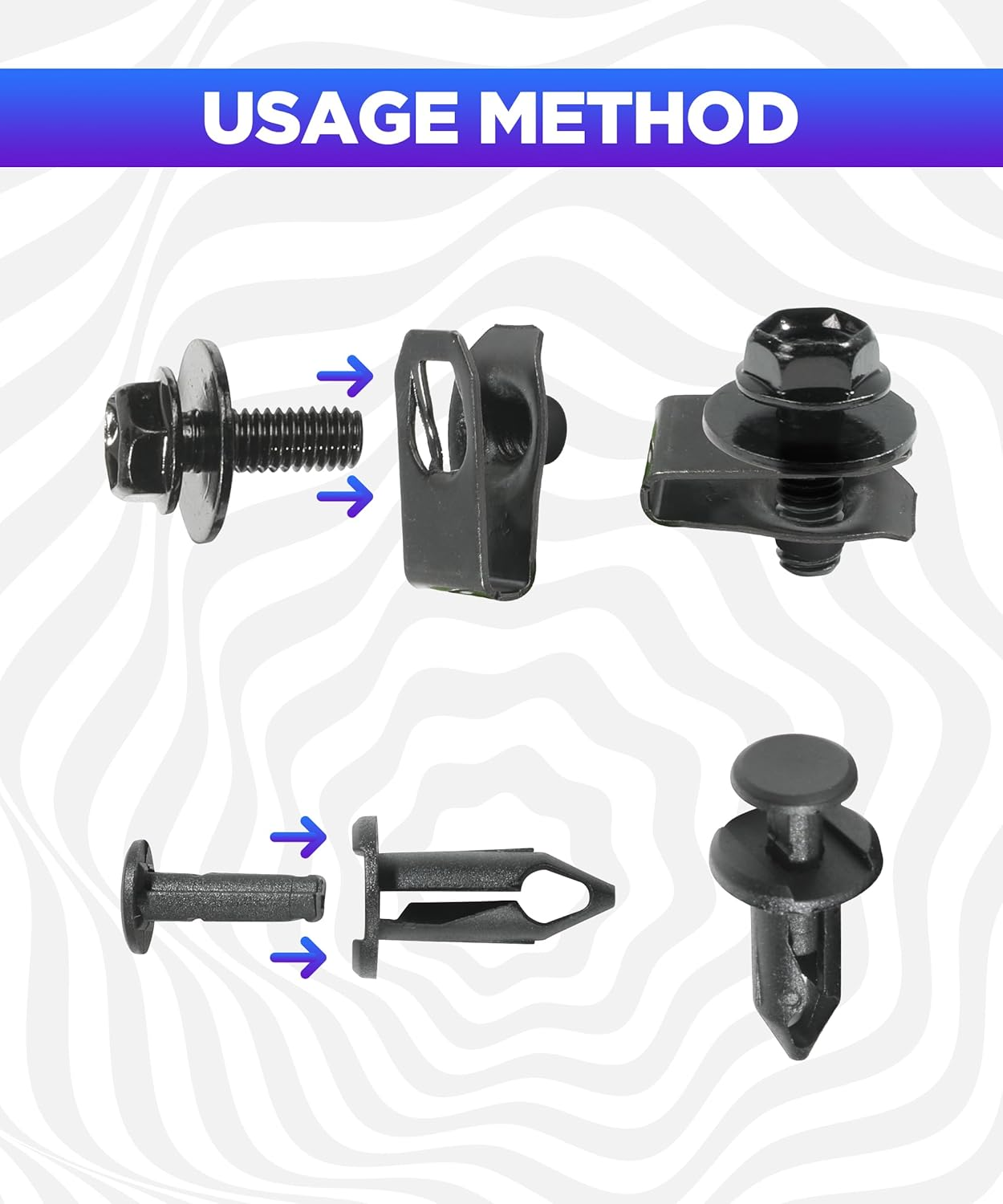 35 PCS Engine under Cover Splash Shield Guard Body Bolts, Splash Shield Guard Retainer Bumper Fender Liner Fastener Rivet Clips and Extruded U-Nuts Kit image number 1