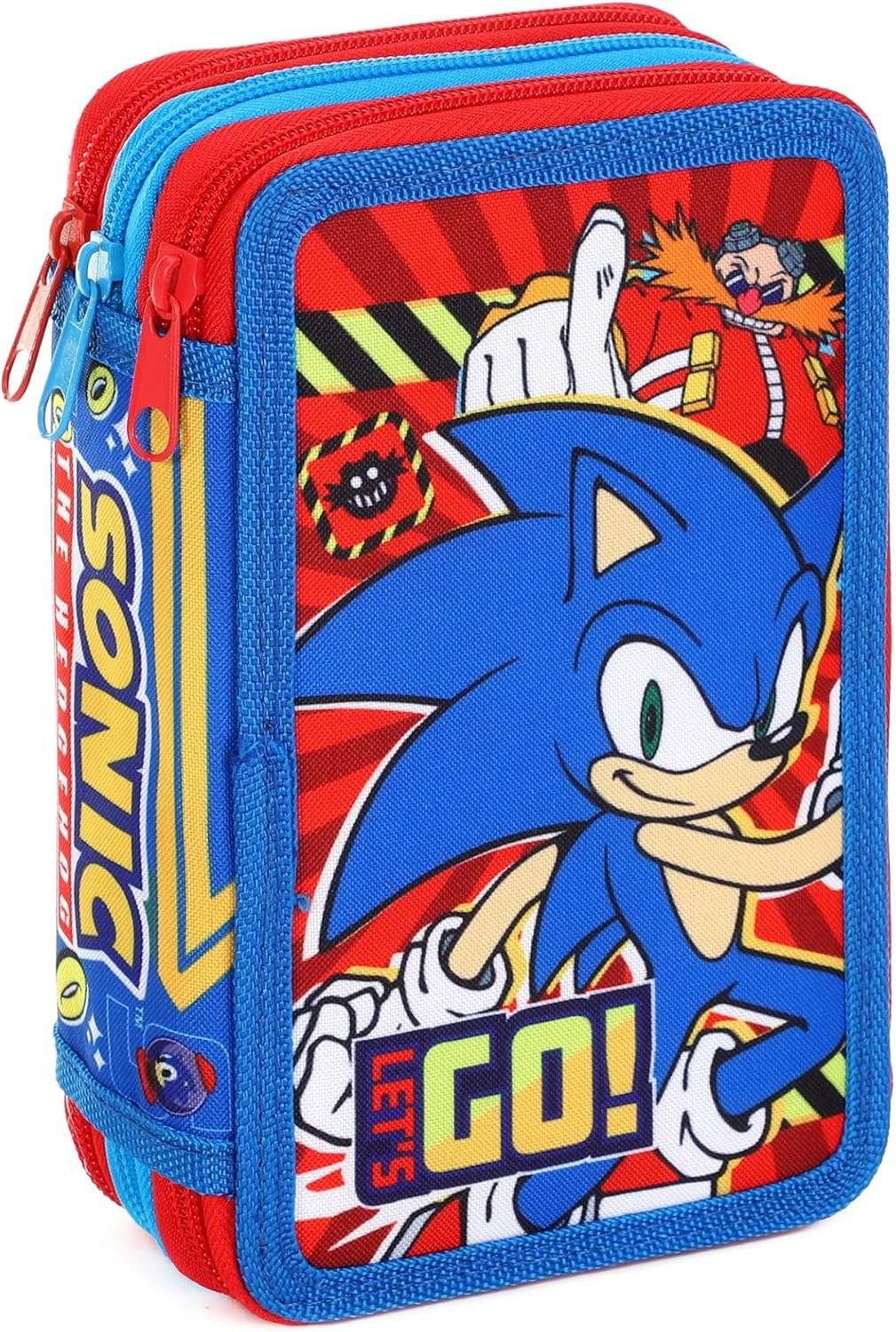 Sonic Filled Pencil Case Full Stationery School Supplies Set for Kids 3 Tier with Pens, Pencils & Markers Sonic the Hedgehog Boys Character Theme Set image number 1