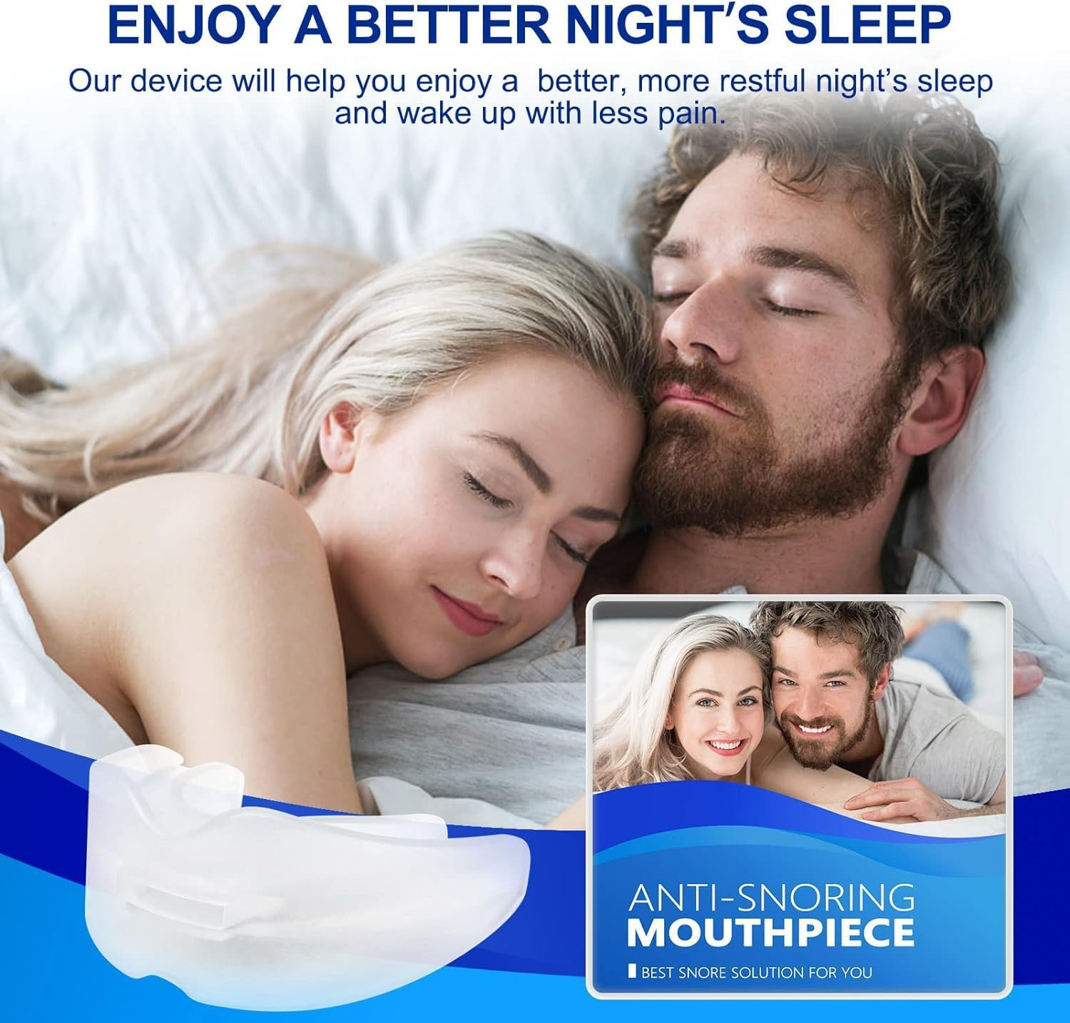 LGLAU Anti-Snoring Mouth Guard, Anti-Snoring Mouthpiece, Comfortable Anti-Snoring Devices for Men/Women a Better Night'S Sleep image number 1