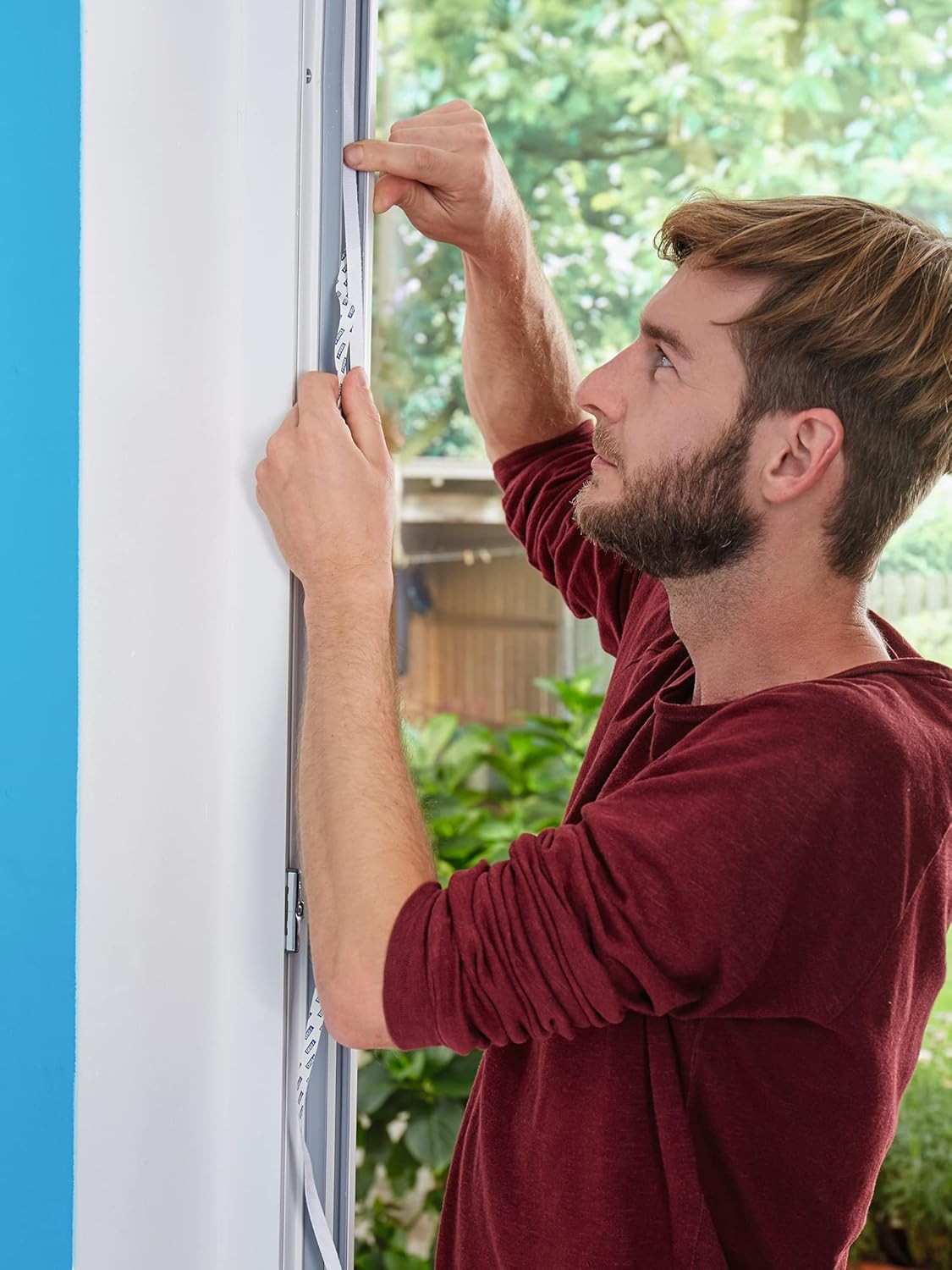 Tesa Insect Stop Hook & Loop STANDARD for Windows - Self Adhesive Window Fly Screen - Cut to Desired Size - in White, 130 Cm X 150 Cm image number 4