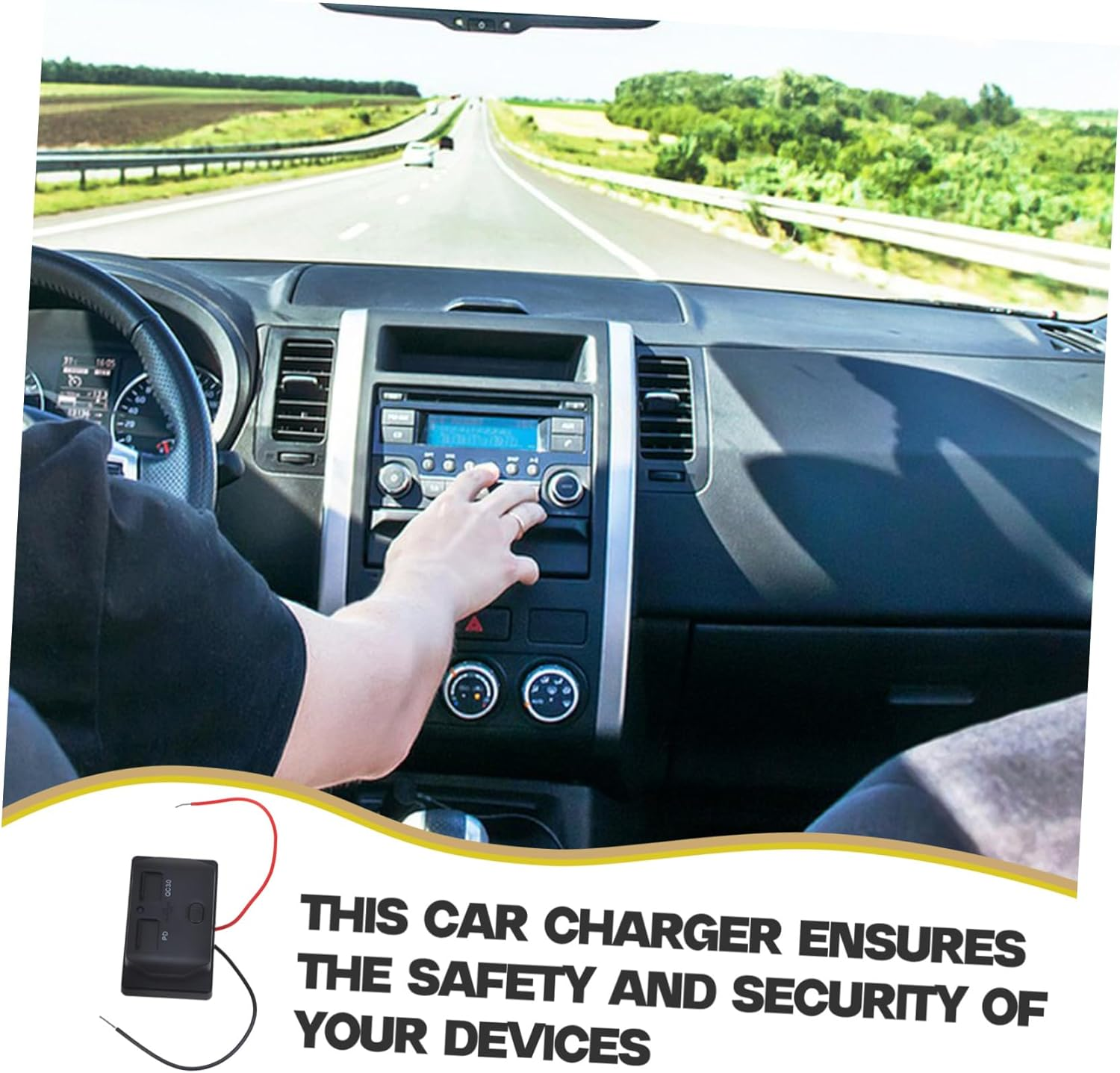 JECOMPRIS Car Phone Charger Dual Port Fast USB C Car Charger USB Outlet Wall Mount Compatible image number 3