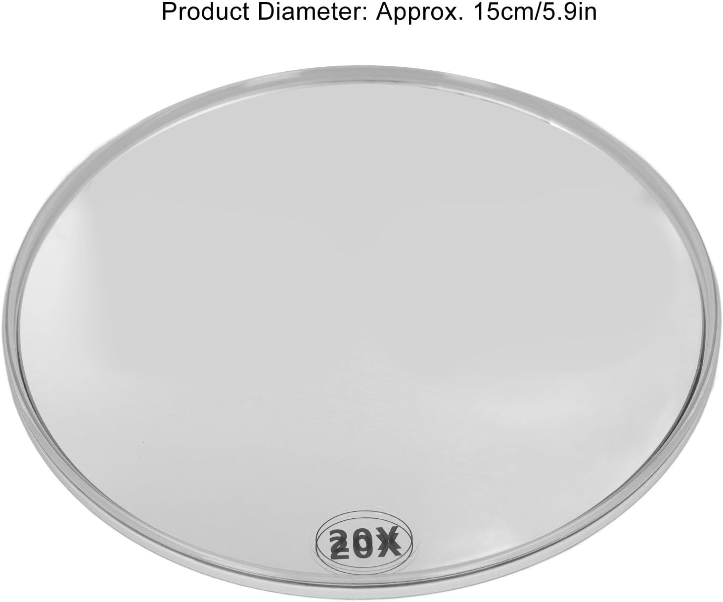 Space Saving 20X Magnifying Mirror with Strong Suction Cups for Facial Care, Portable round Makeup Mirror for Travel, Abs/Glass (White) - White image number 4