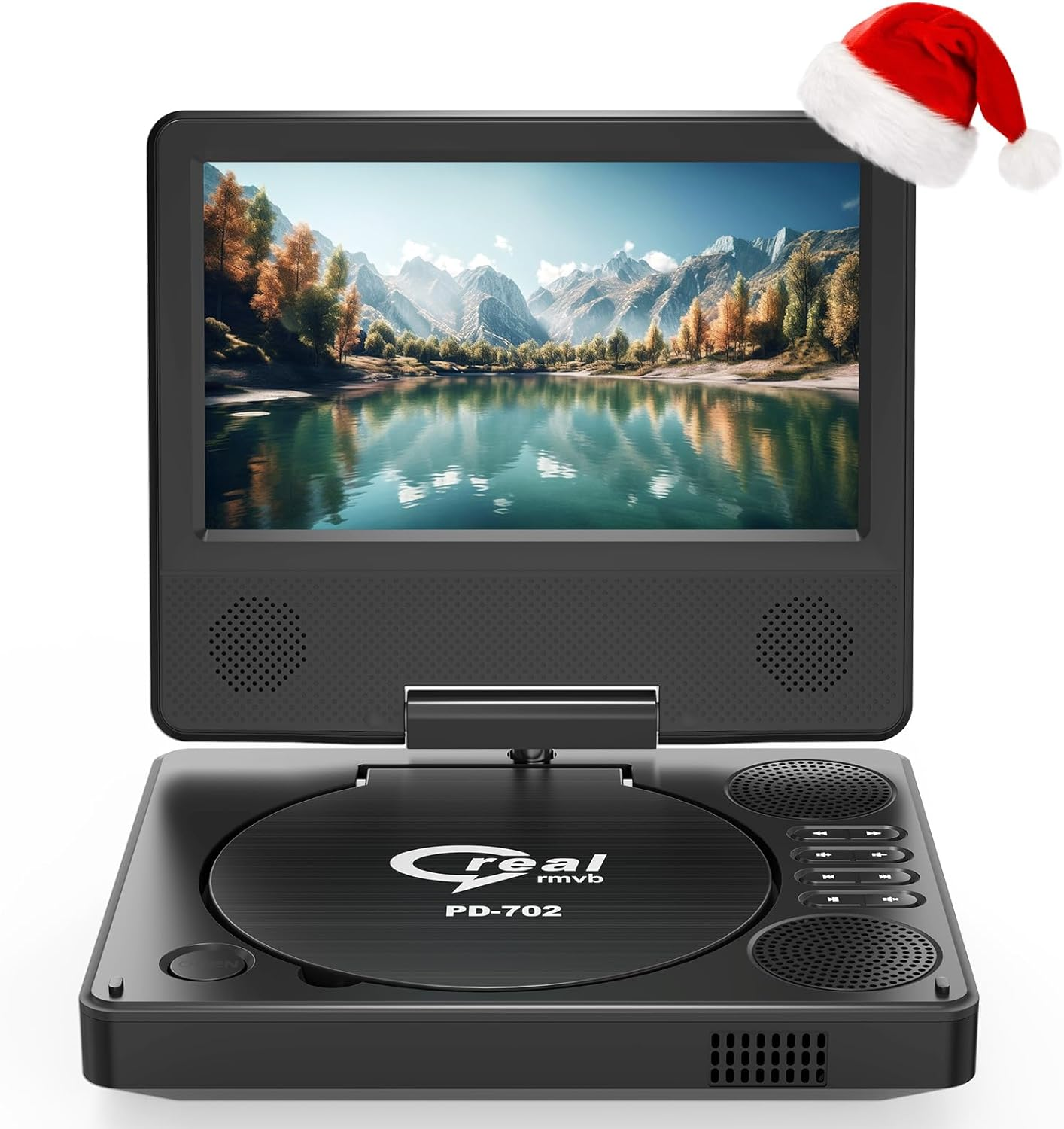9.5" Portable DVD Player with 7.5" Swivel Display Screen, 5-Hour Built-In Rechargeable Battery, Car DVD Player,Supports SD Card/Usb/Cd/Dvd and Multiple Disc Formats, High Volume Speaker image number 6